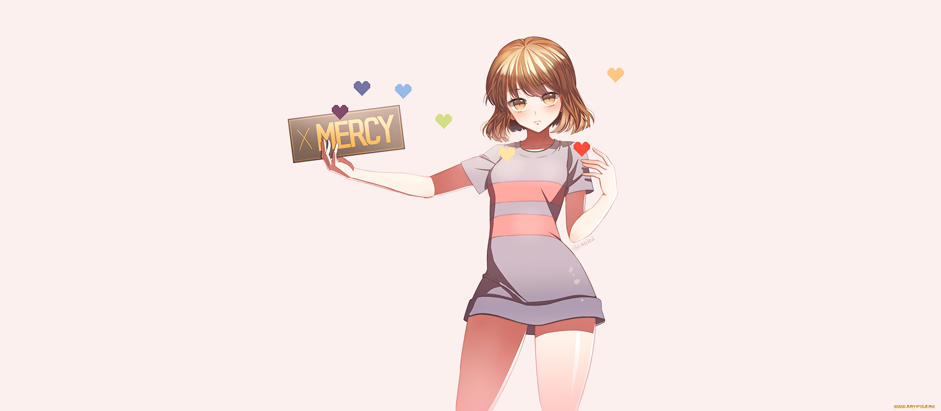 undertale, аниме, unknown, , другое, девушка, взгляд, фон