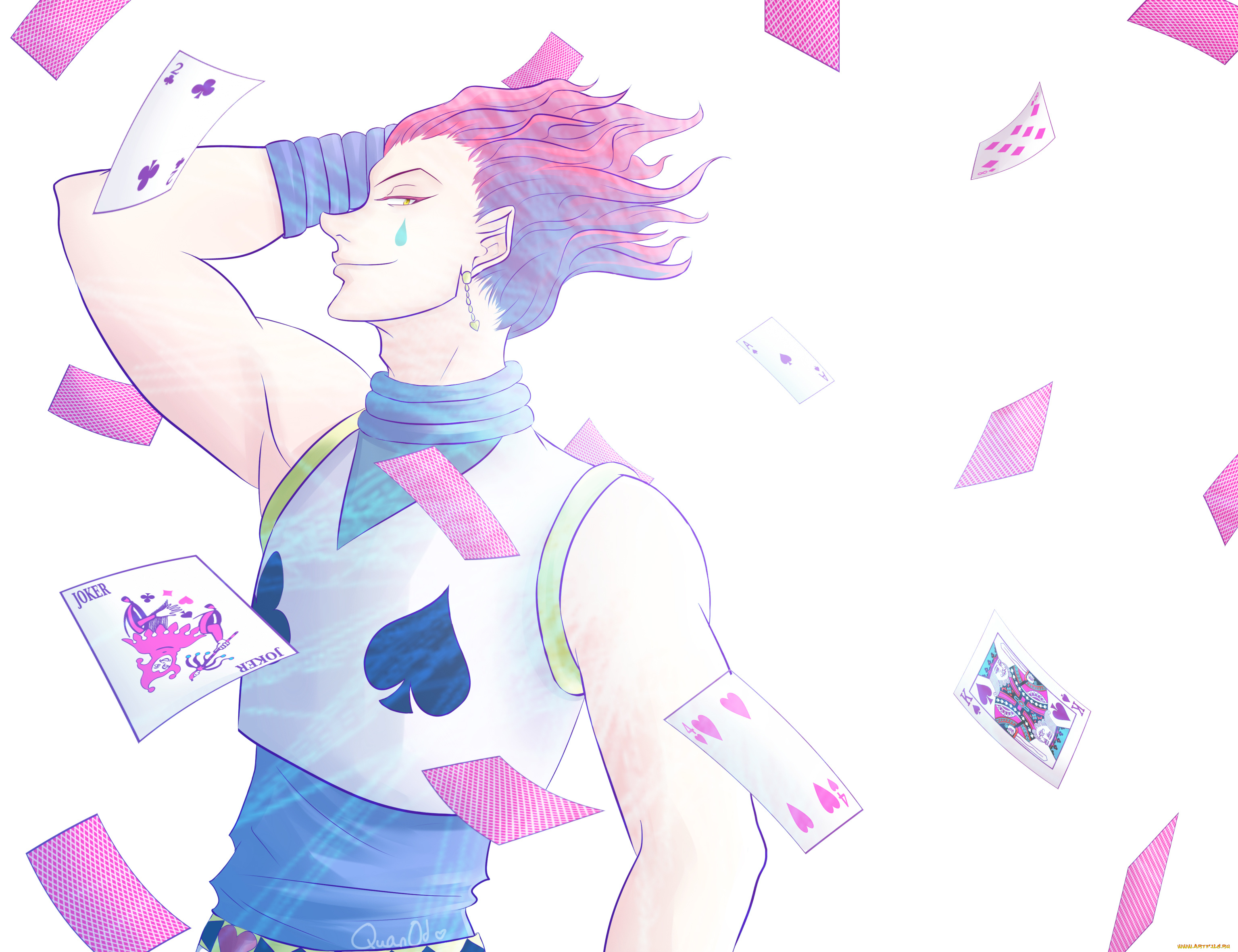 аниме, hunter, x, hunter, мужчина, hisoka, hunter, x, карты