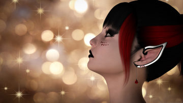 Картинка 3д+графика эльфы+ elves фон взгляд эльфийка