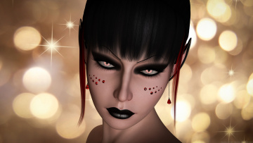 Картинка 3д+графика эльфы+ elves взгляд эльфийка фон