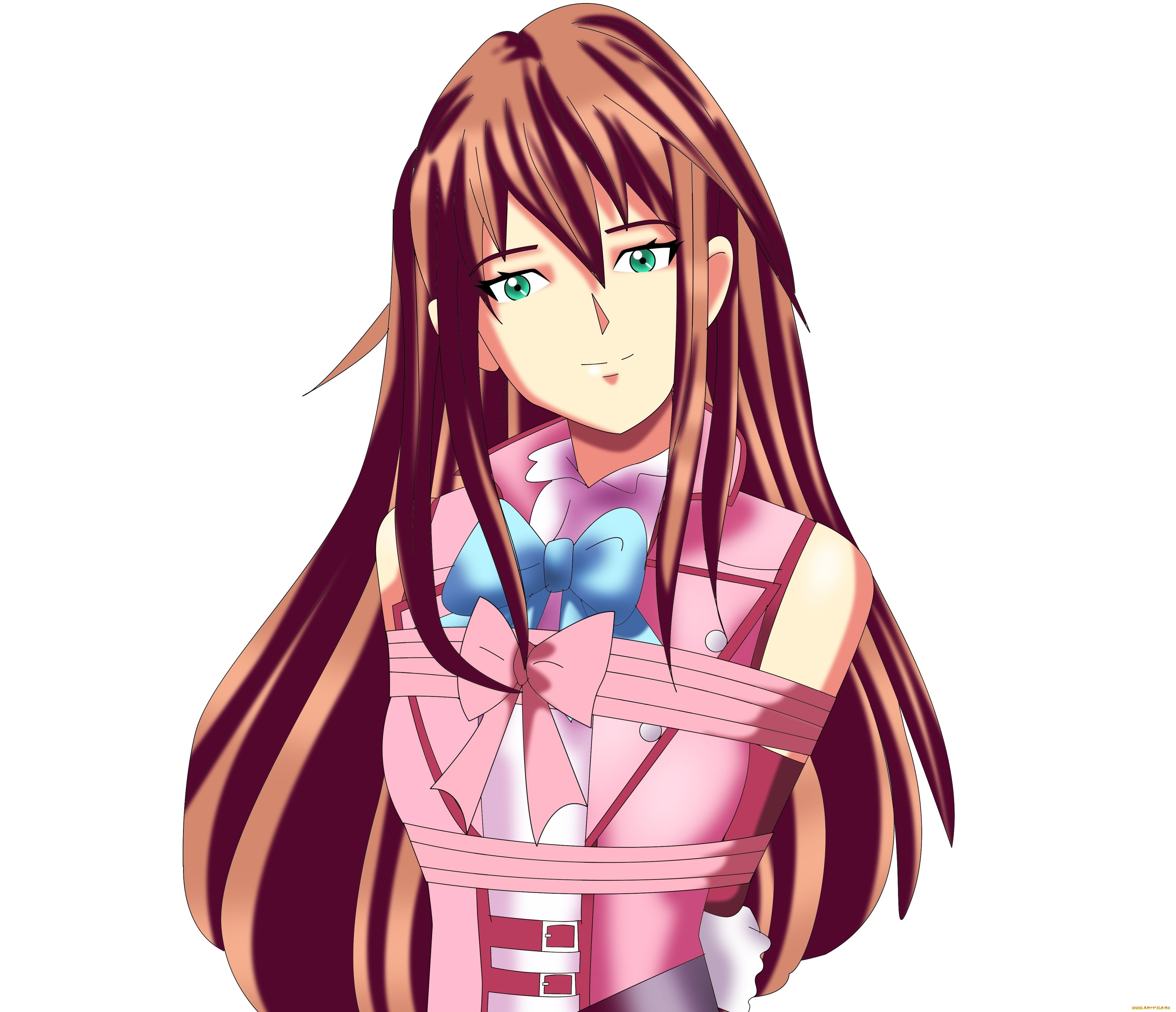 аниме, unknown, , другое, девушка, взгляд, фон