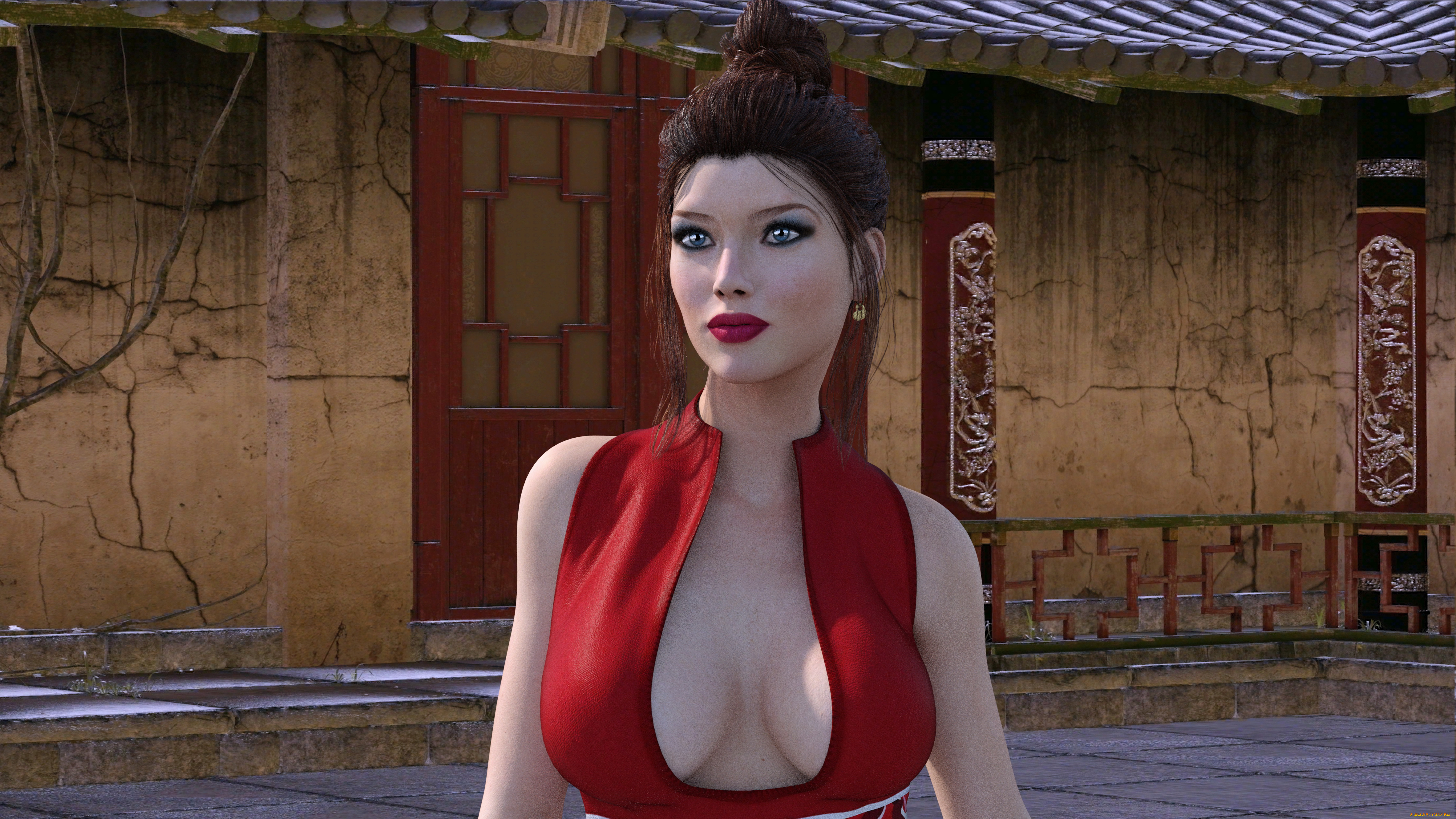 3д, графика, люди, , people, девушка, взгляд, фон