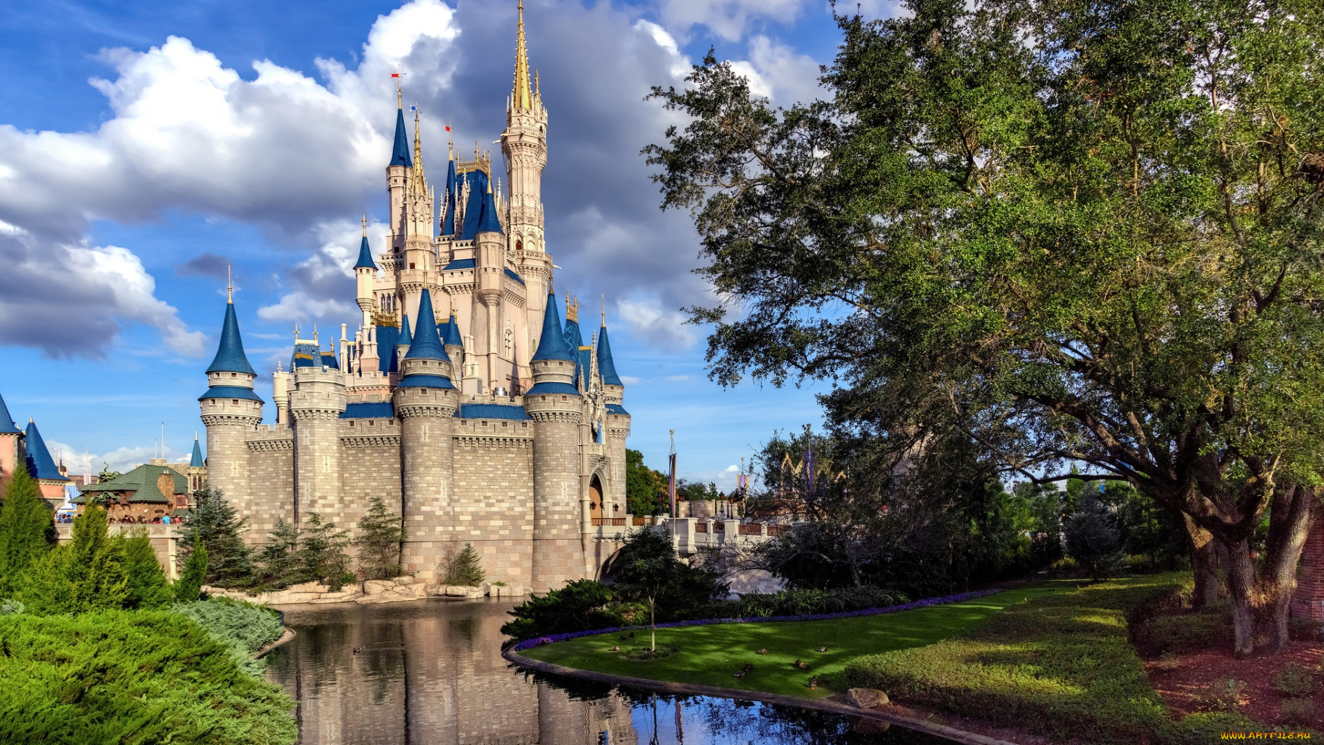 города, диснейленд, замок