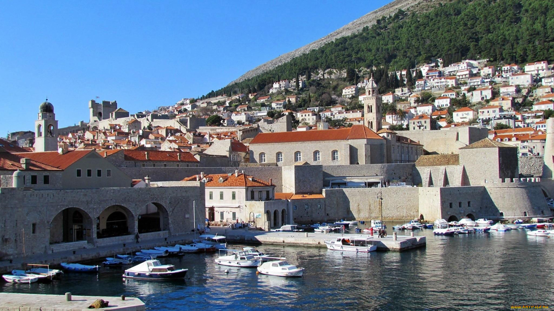 города, дубровник, , хорватия, панорама