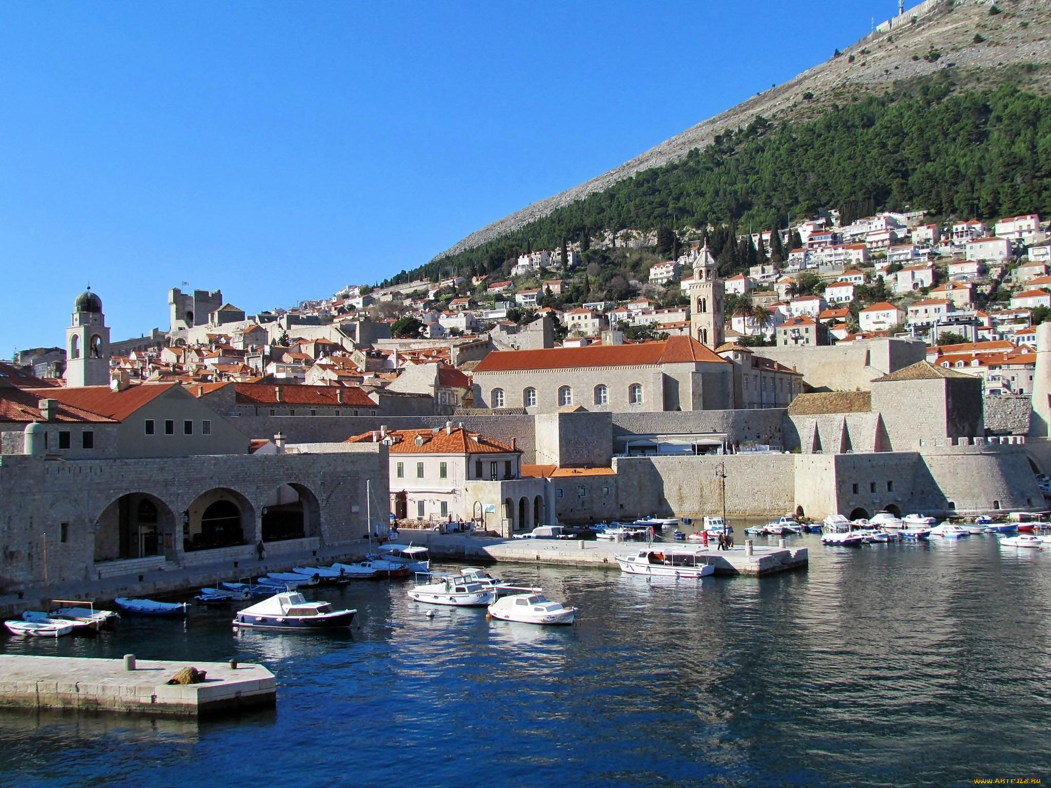 города, дубровник, , хорватия, панорама