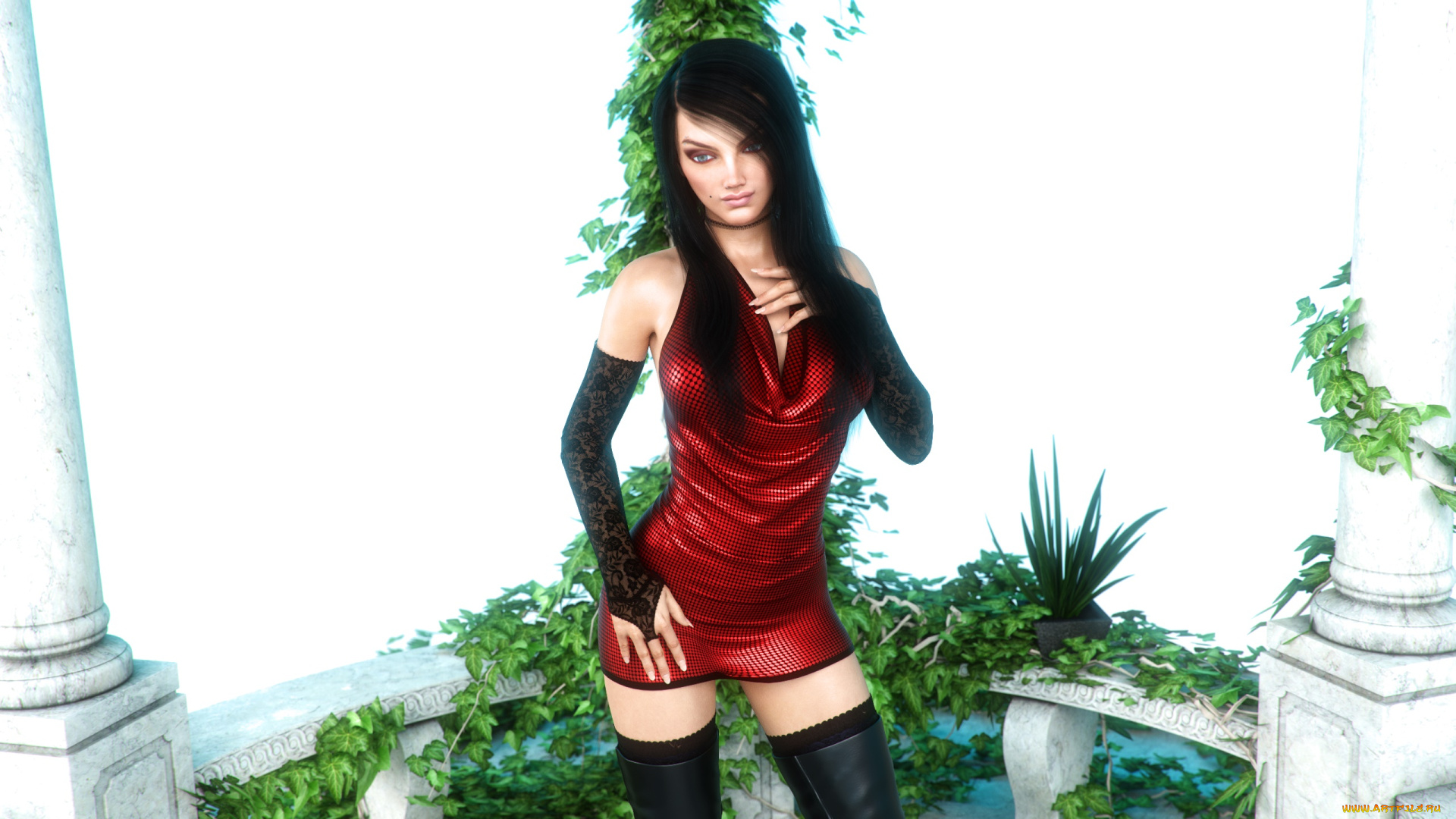 3д, графика, люди, , people, девушка, фон, взгляд