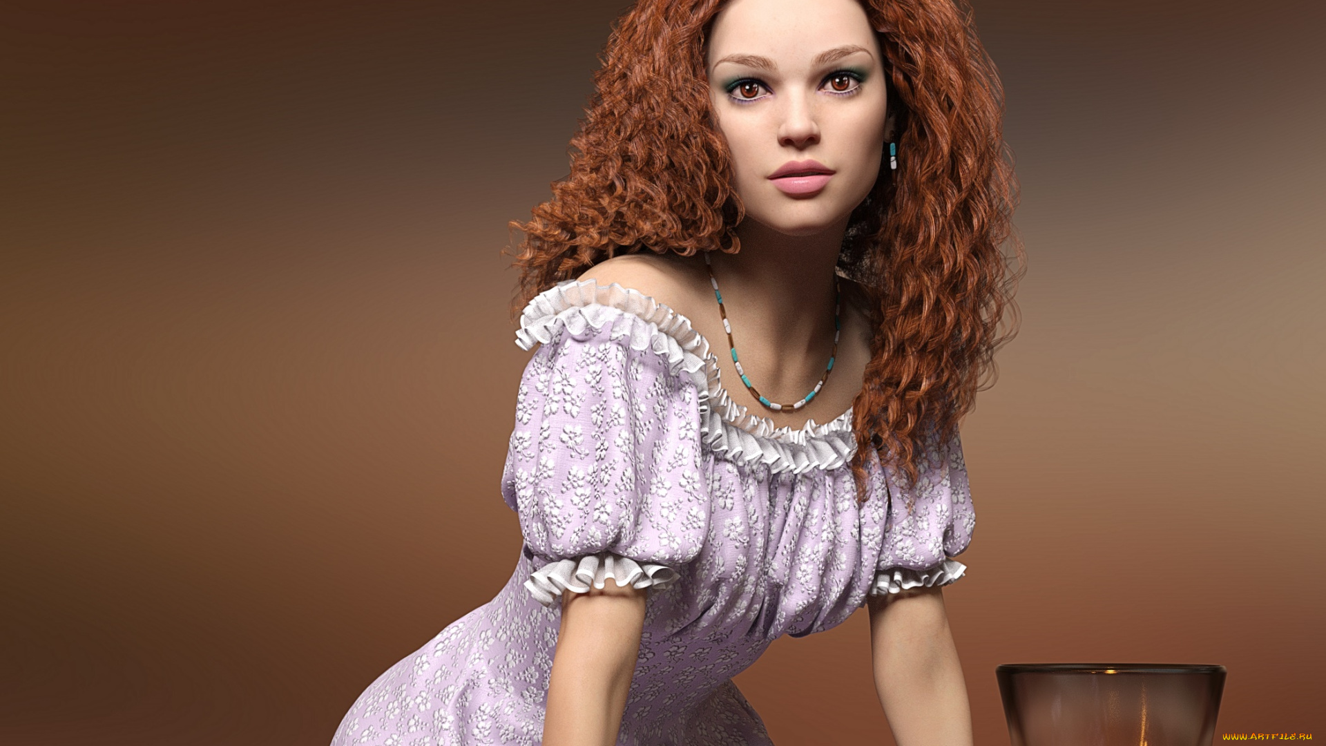 3д, графика, люди, , people, девушка, взгляд, фон