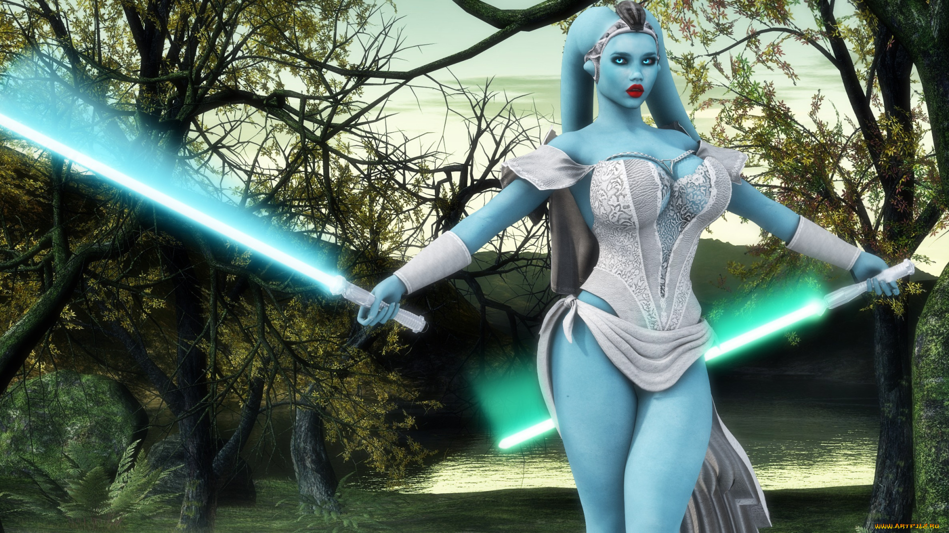 3д, графика, существа, , creatures, фон, взгляд, девушка