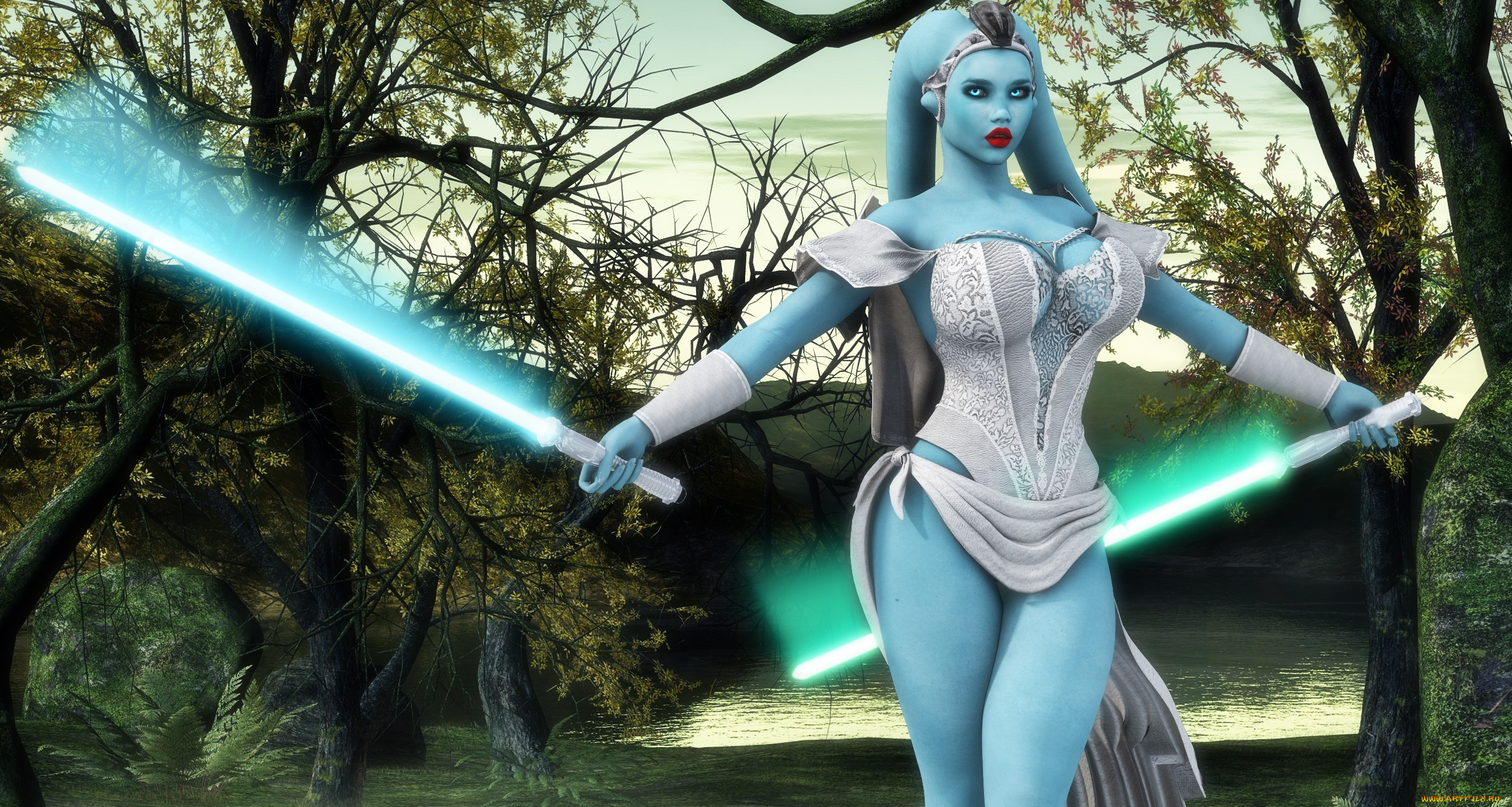 3д, графика, существа, , creatures, фон, взгляд, девушка