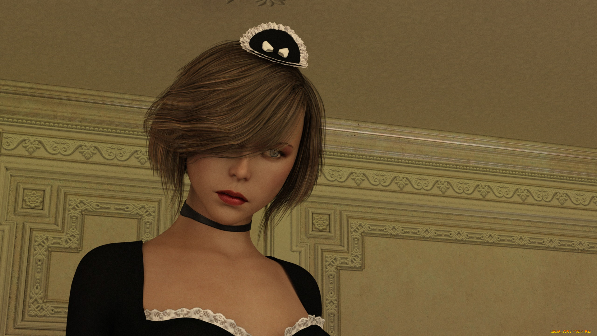 3д, графика, портрет, , portraits, девушка, взгляд, фон