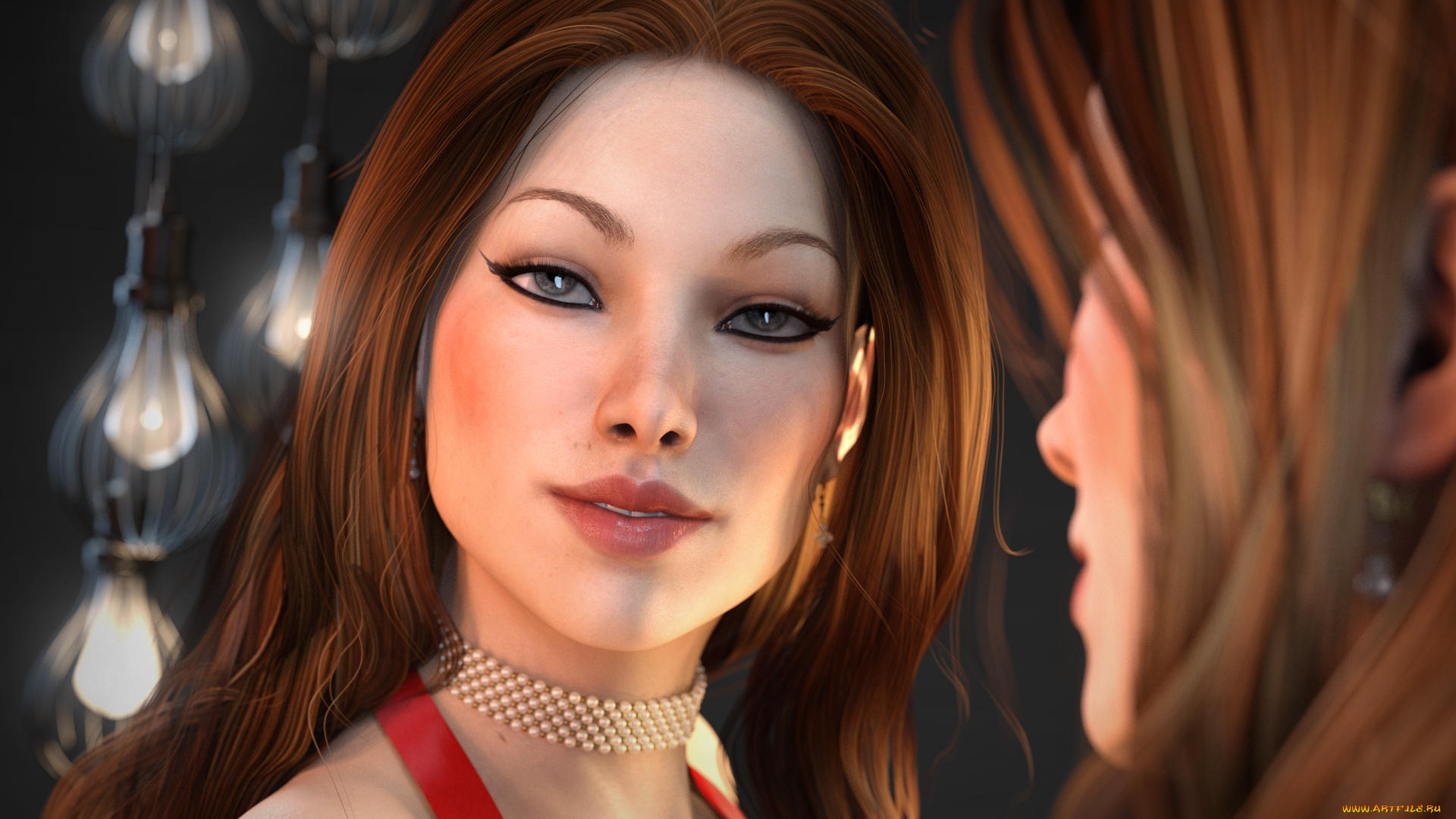 3д, графика, портрет, , portraits, девушка, взгляд, фон
