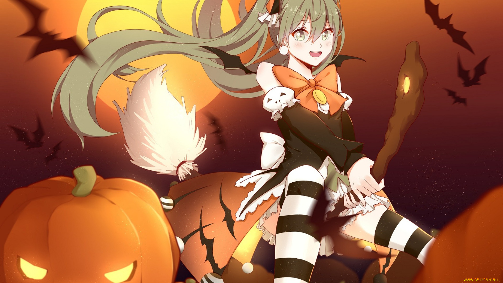 аниме, vocaloid, фон, взгляд, девушка