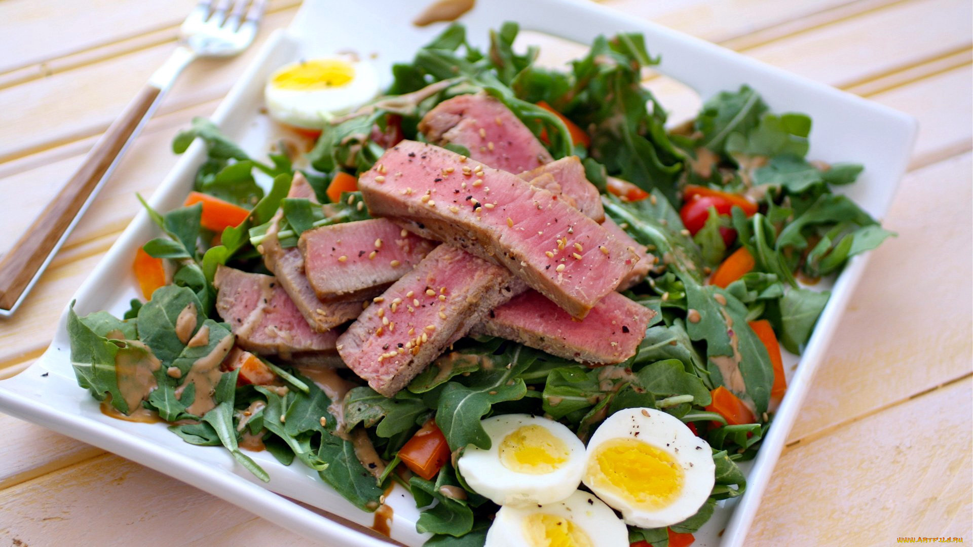 еда, рыбные, блюда, , с, морепродуктами, тунец