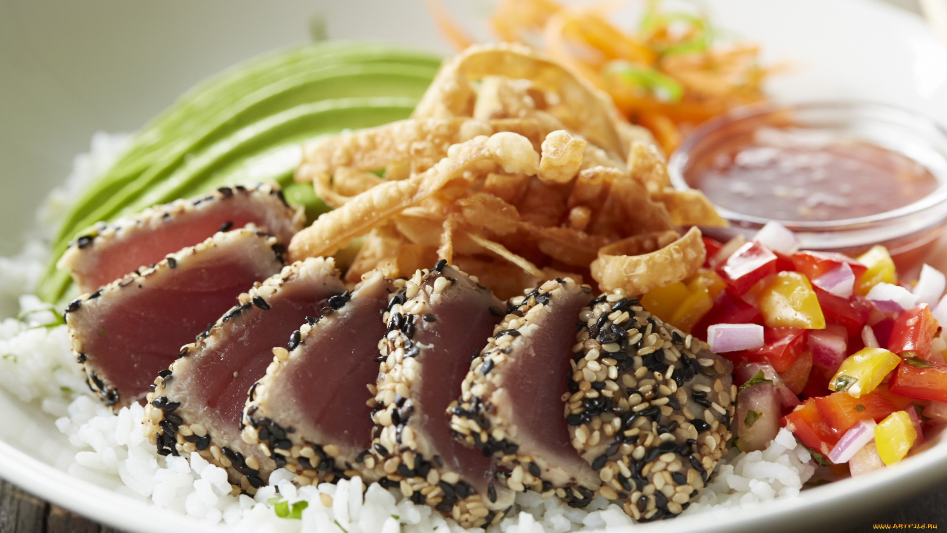 еда, рыбные, блюда, , с, морепродуктами, тунец