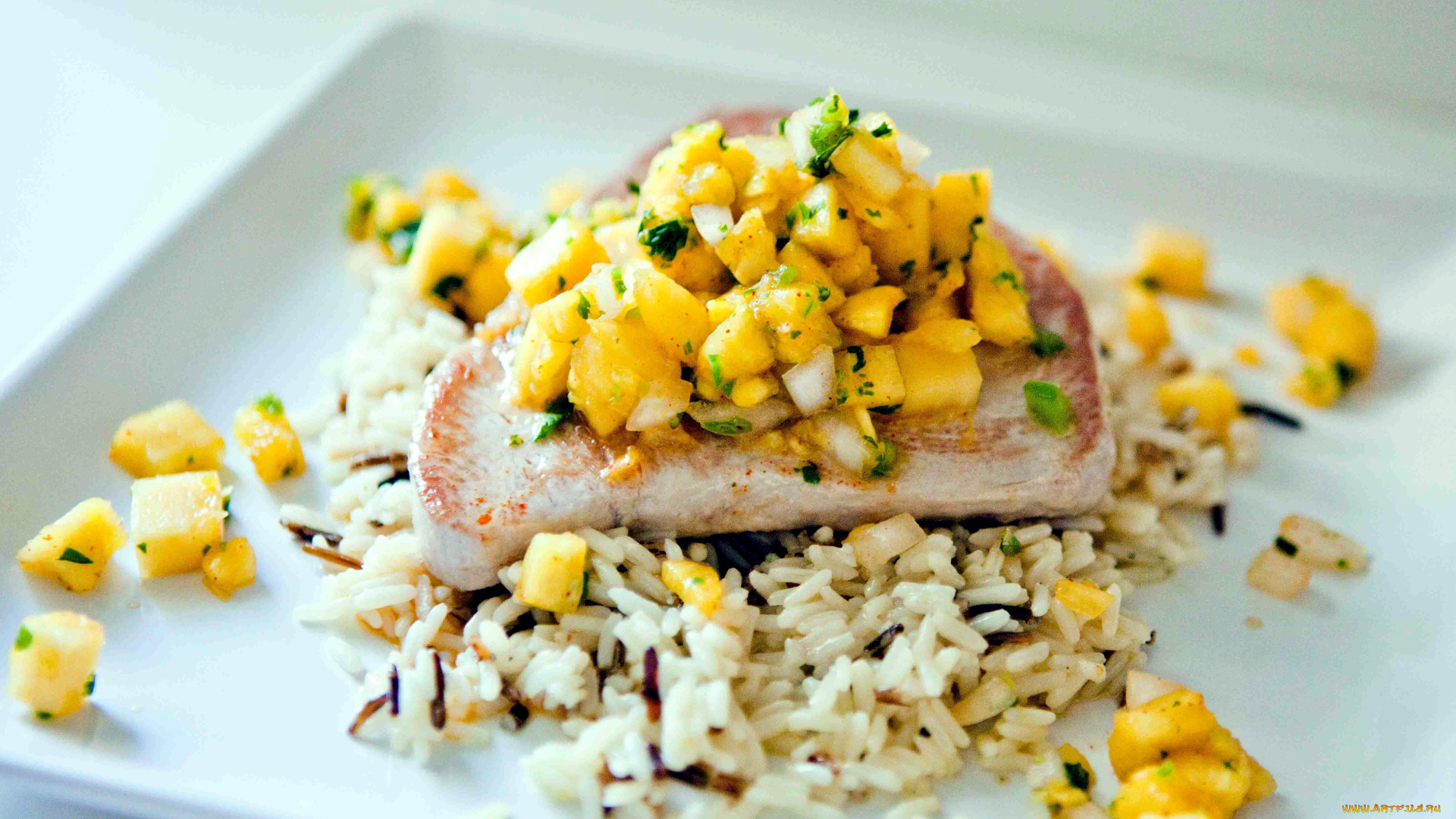 еда, рыбные, блюда, , с, морепродуктами, тунец