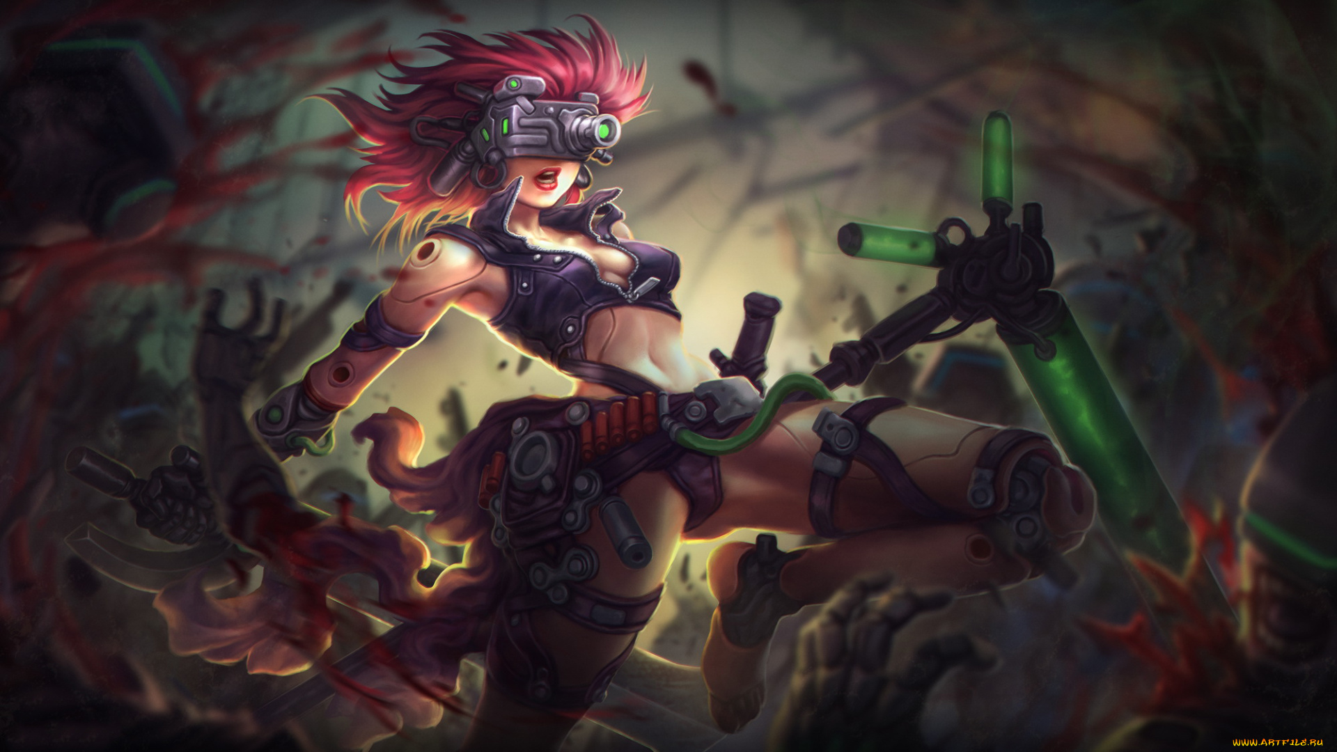 фэнтези, роботы, , киборги, , механизмы, униформа, фон, девушка