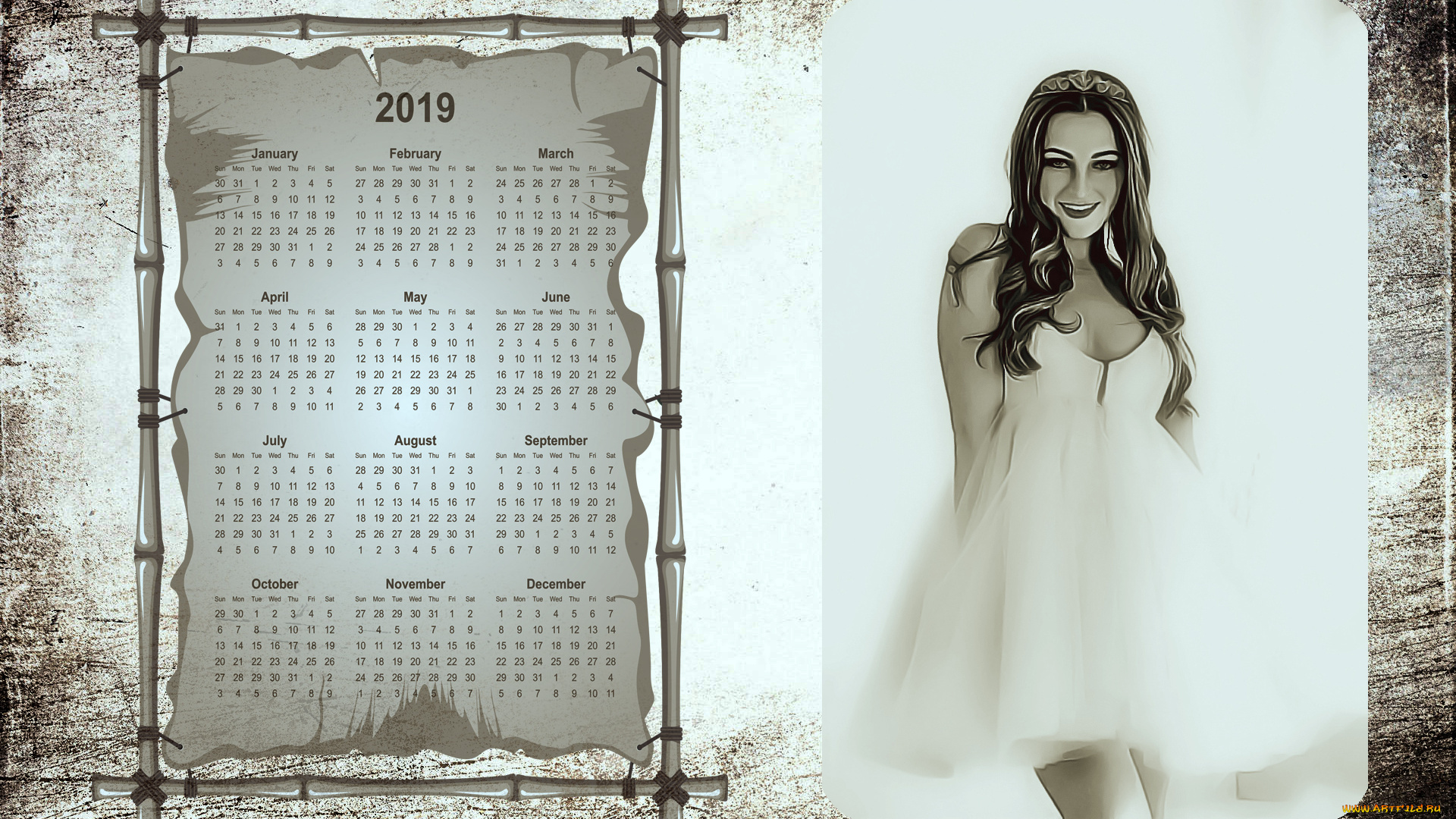 календари, компьютерный, дизайн, девушка