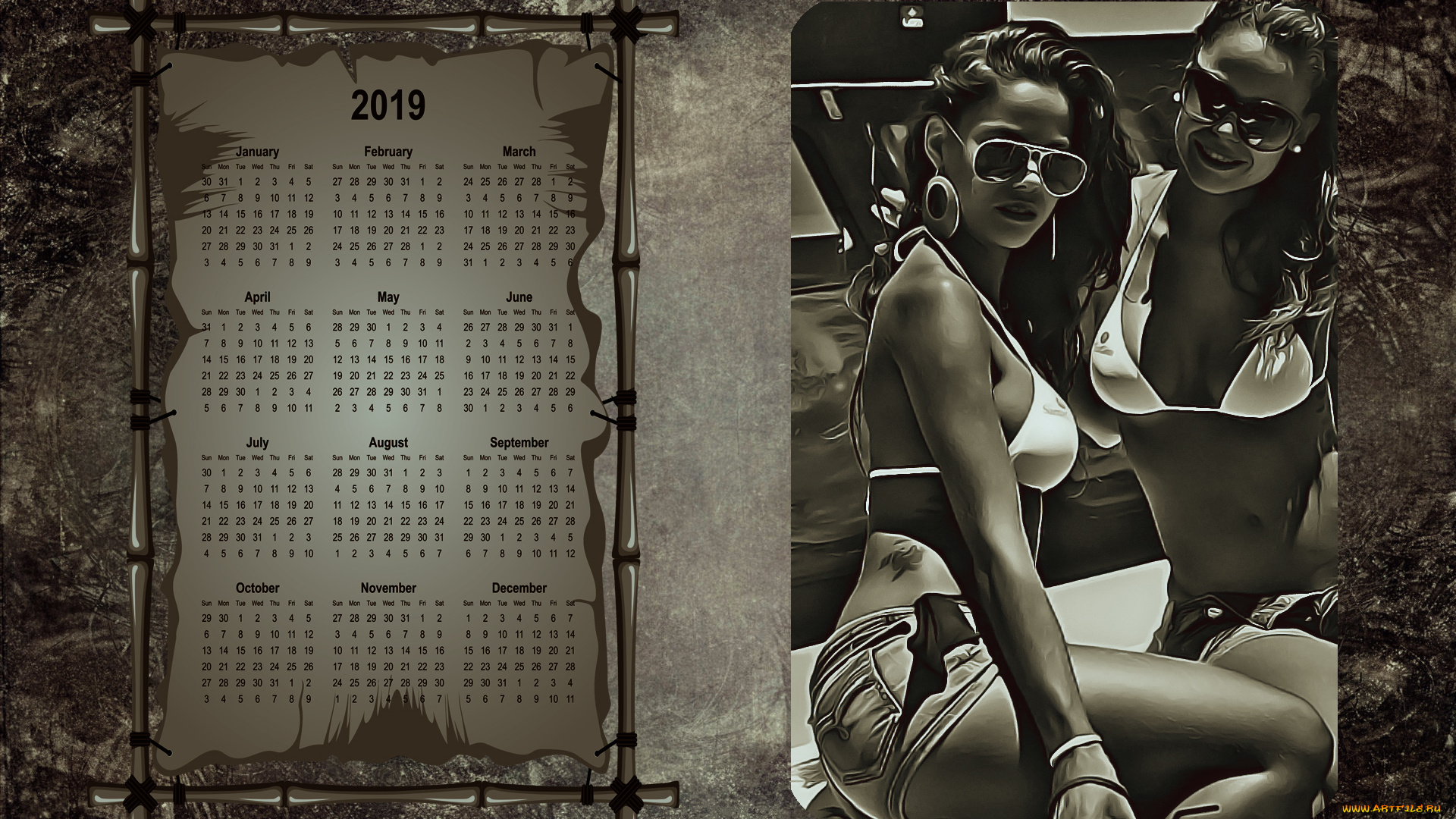 календари, компьютерный, дизайн, очки, двое, загар, девушка
