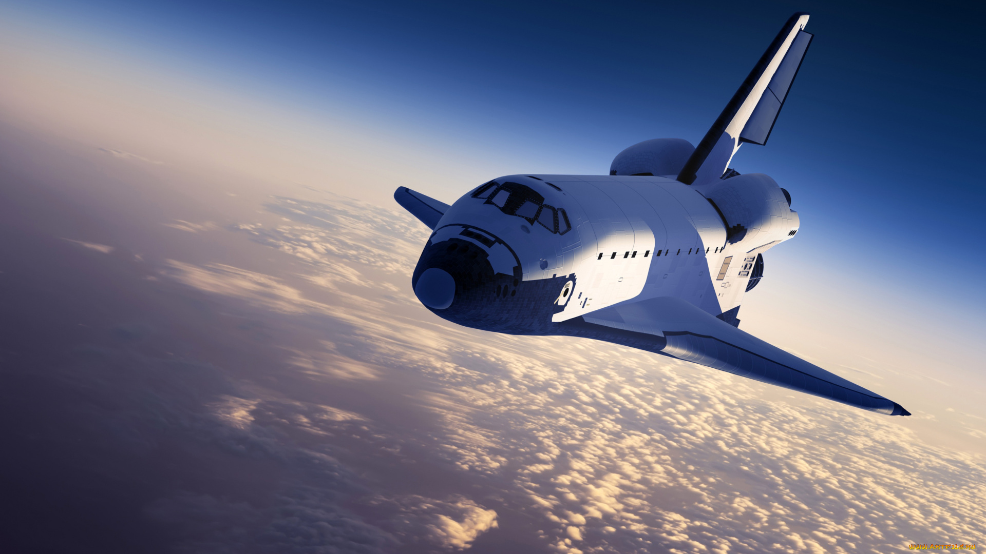 космос, космические, корабли, , космические, станции, шаттл, земля, облака, солнце, небо