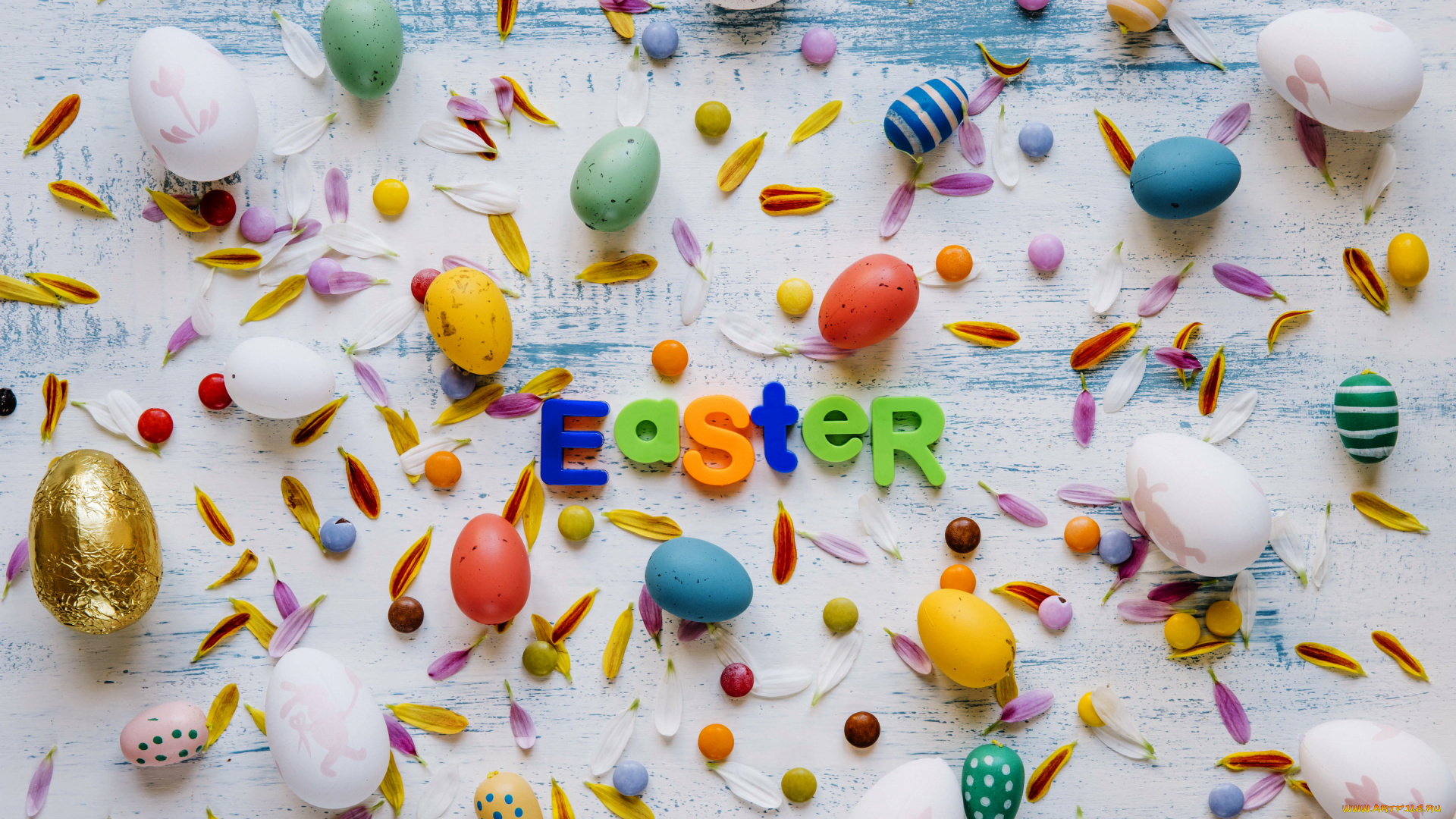 праздничные, пасха, лепестки, надпись