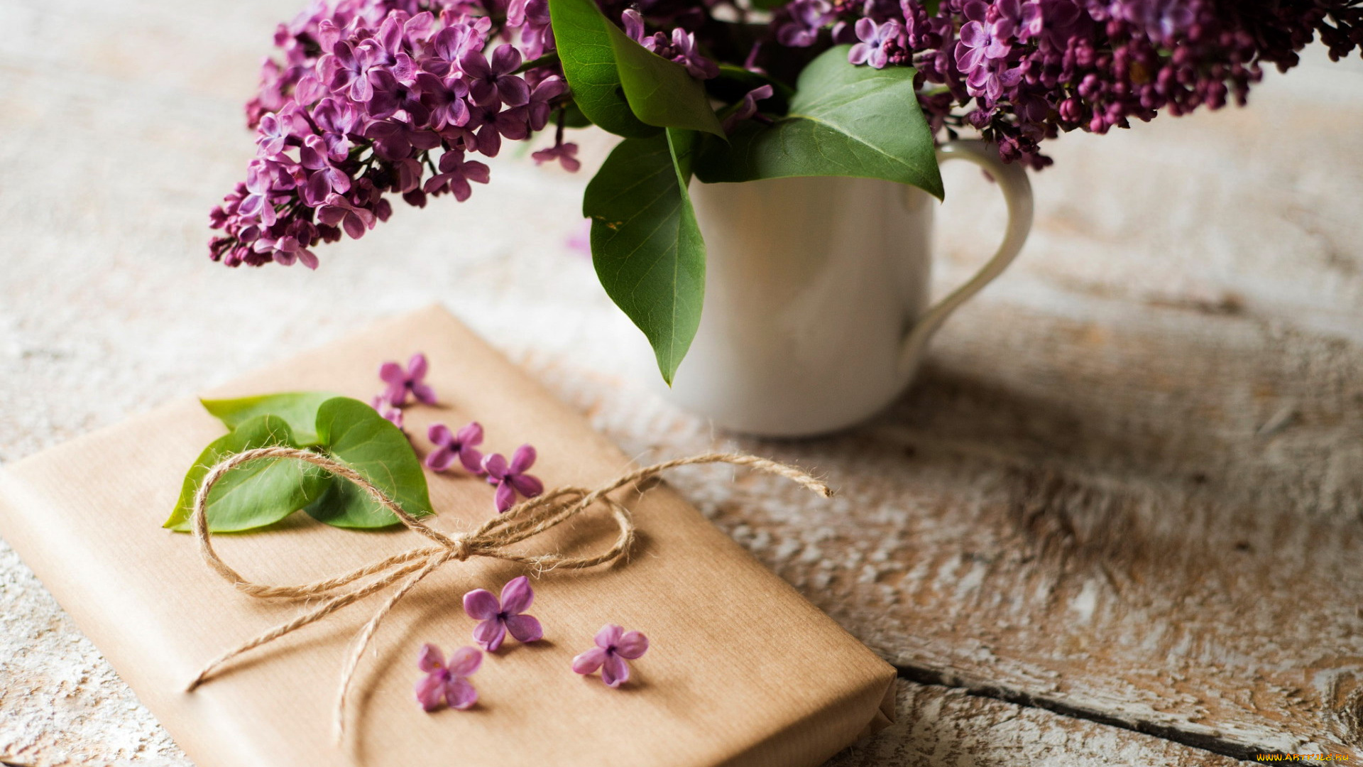 праздничные, подарки, и, коробочки, сирень, подарок, лепестки