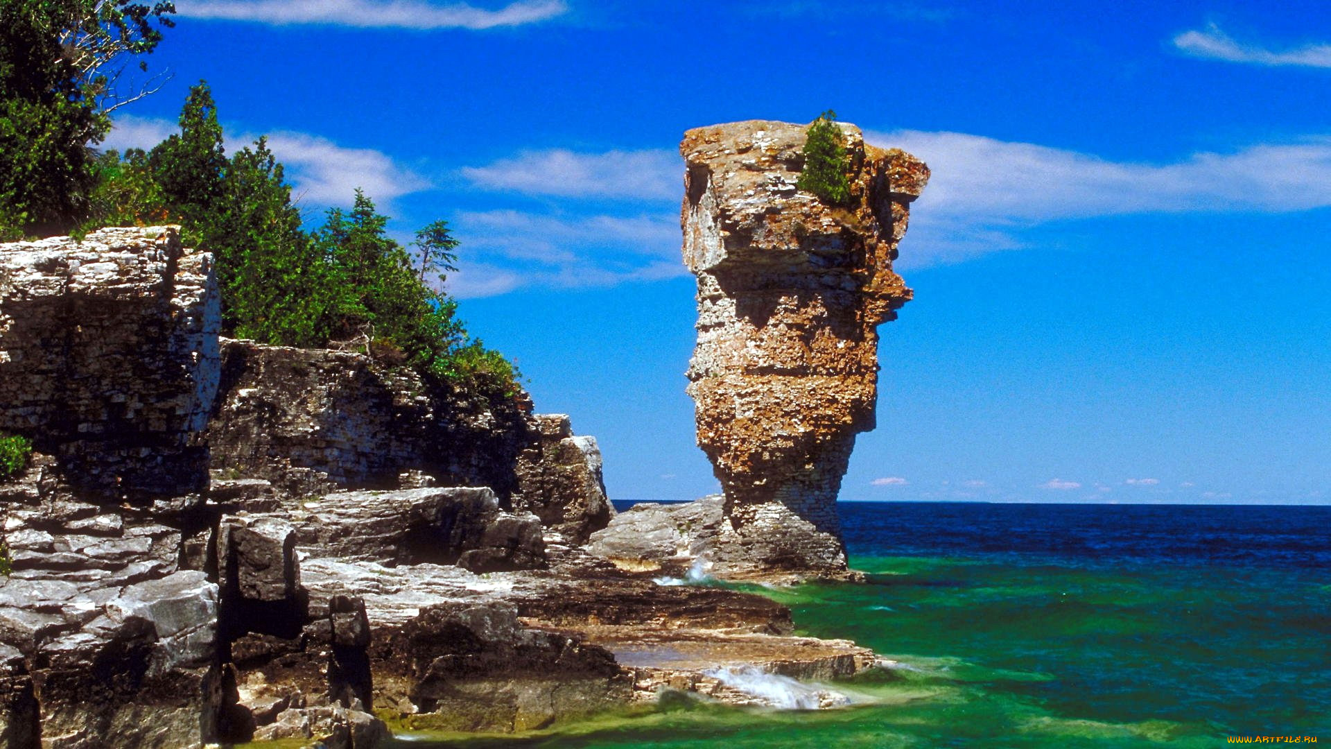 природа, побережье, скалы