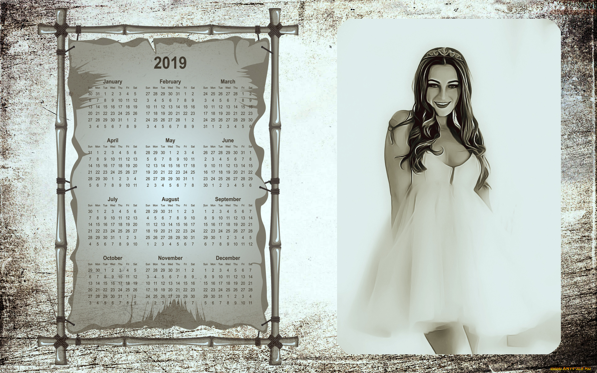 календари, компьютерный, дизайн, девушка