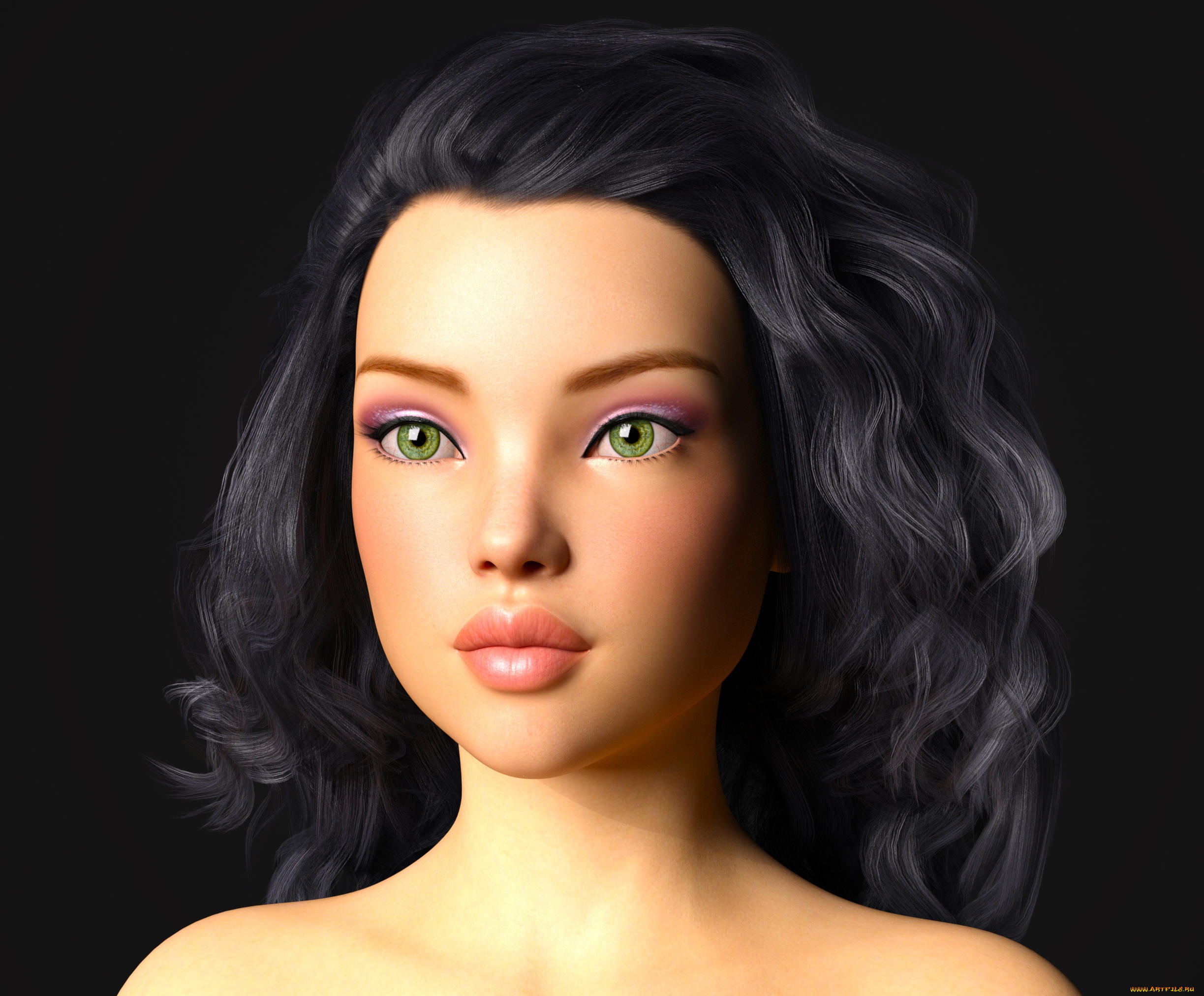 3д, графика, портрет, , portraits, фон, взгляд, девушка