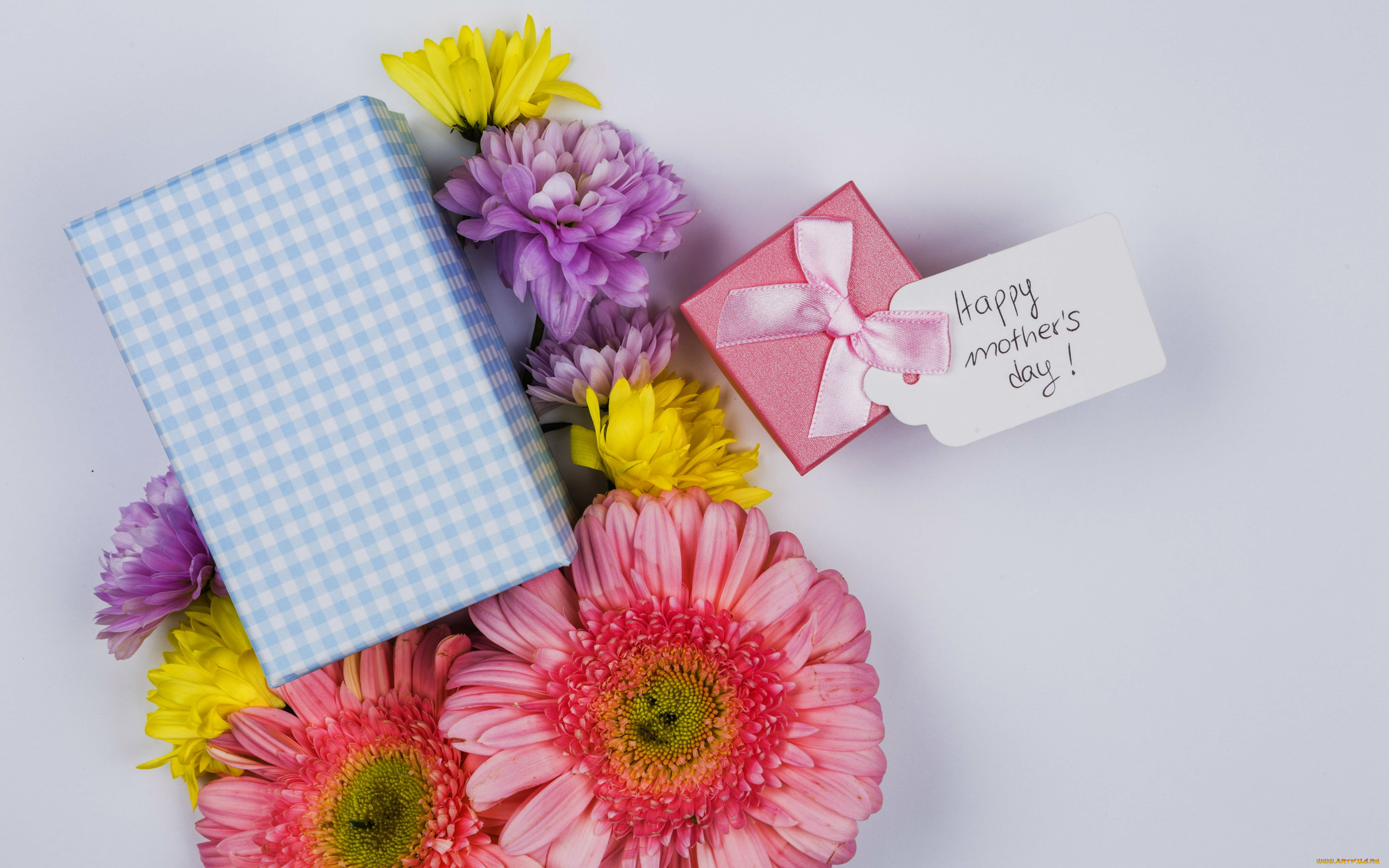 праздничные, день, матери, герберы, подарки, надпись