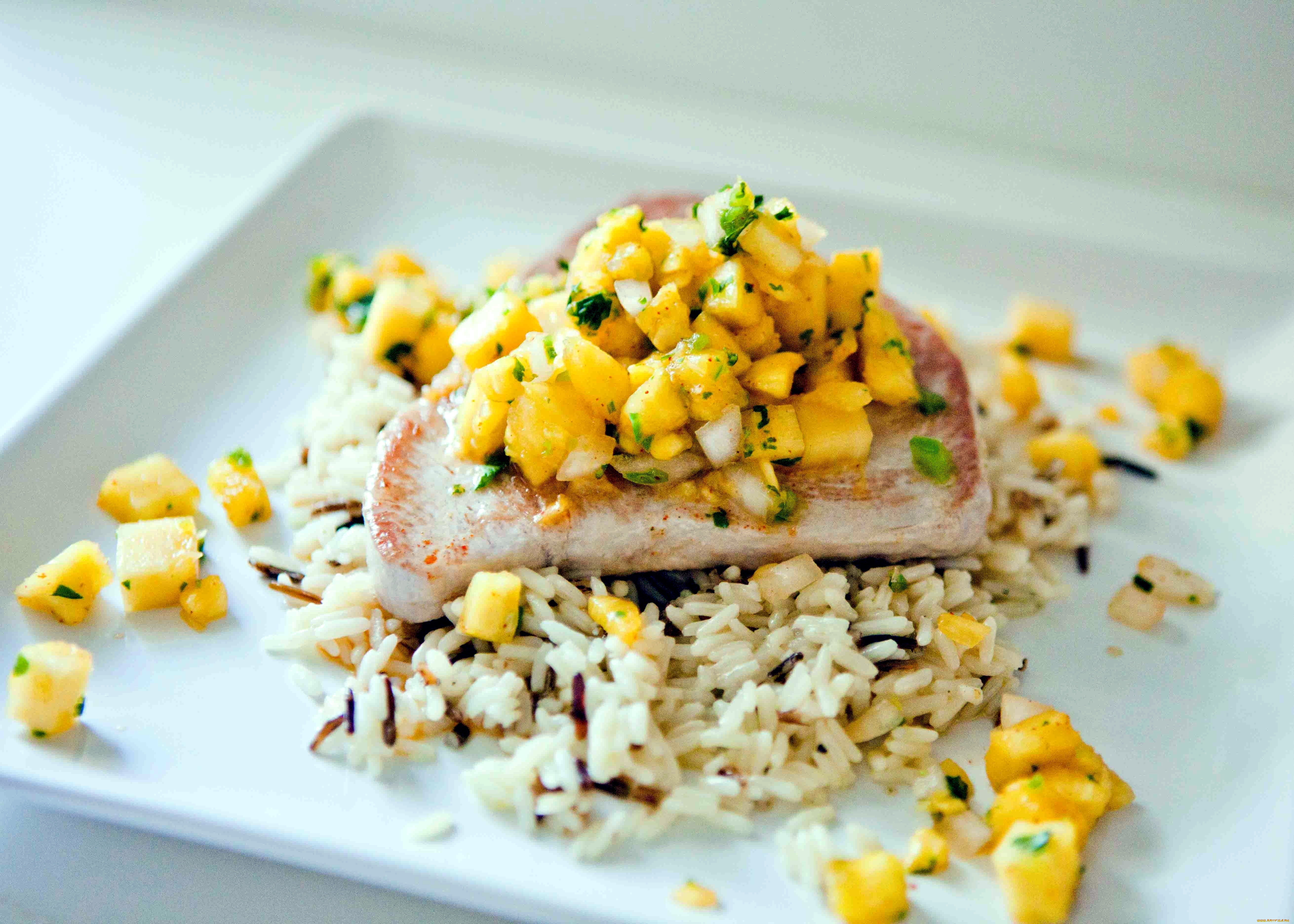 еда, рыбные, блюда, , с, морепродуктами, тунец