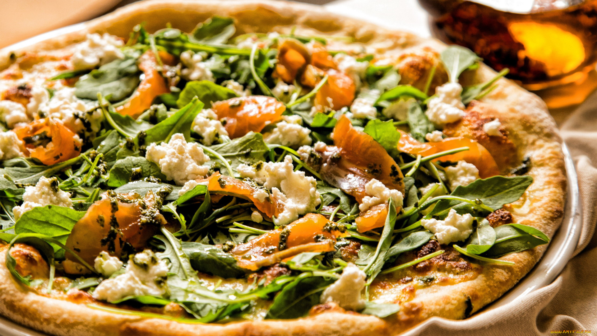 еда, пицца, сыр, шпинат