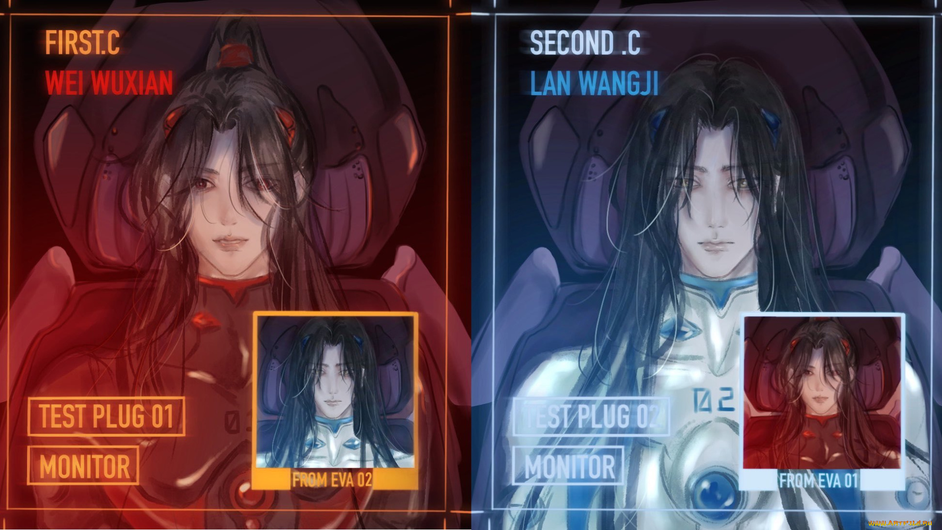 аниме, mo, dao, zu, shi, вэй, усянь, лань, ванцзы, eva, мониторы