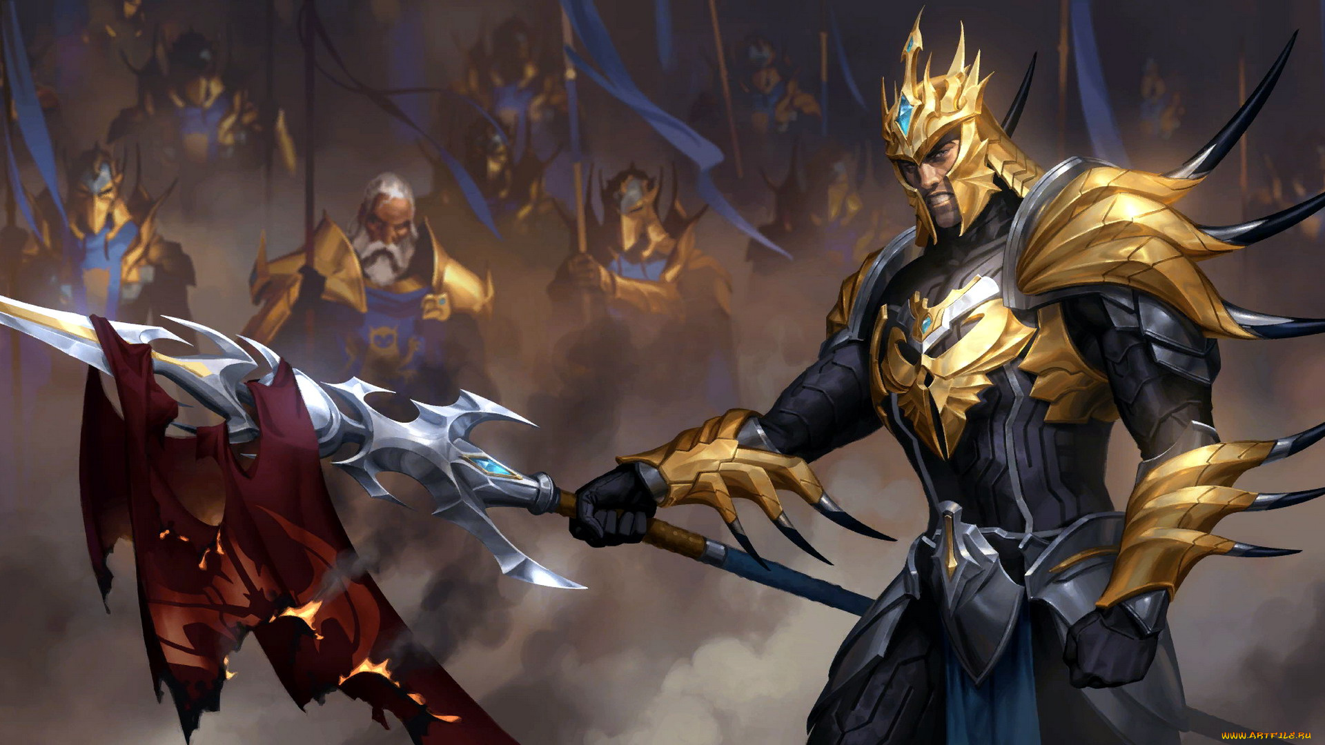 видео, игры, league, of, legends, , legends, of, runeterra, jarvan, iv, копье, флаг, воины