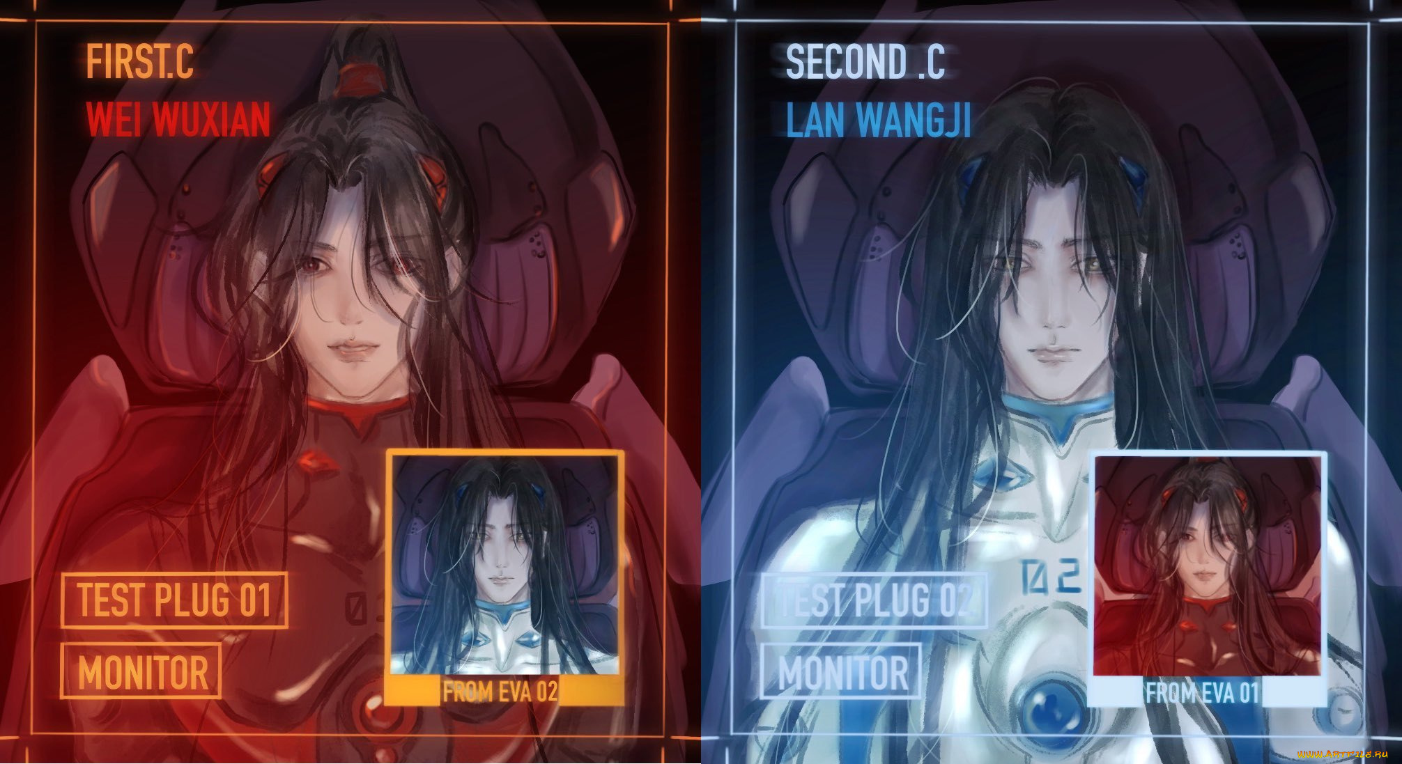 аниме, mo, dao, zu, shi, вэй, усянь, лань, ванцзы, eva, мониторы