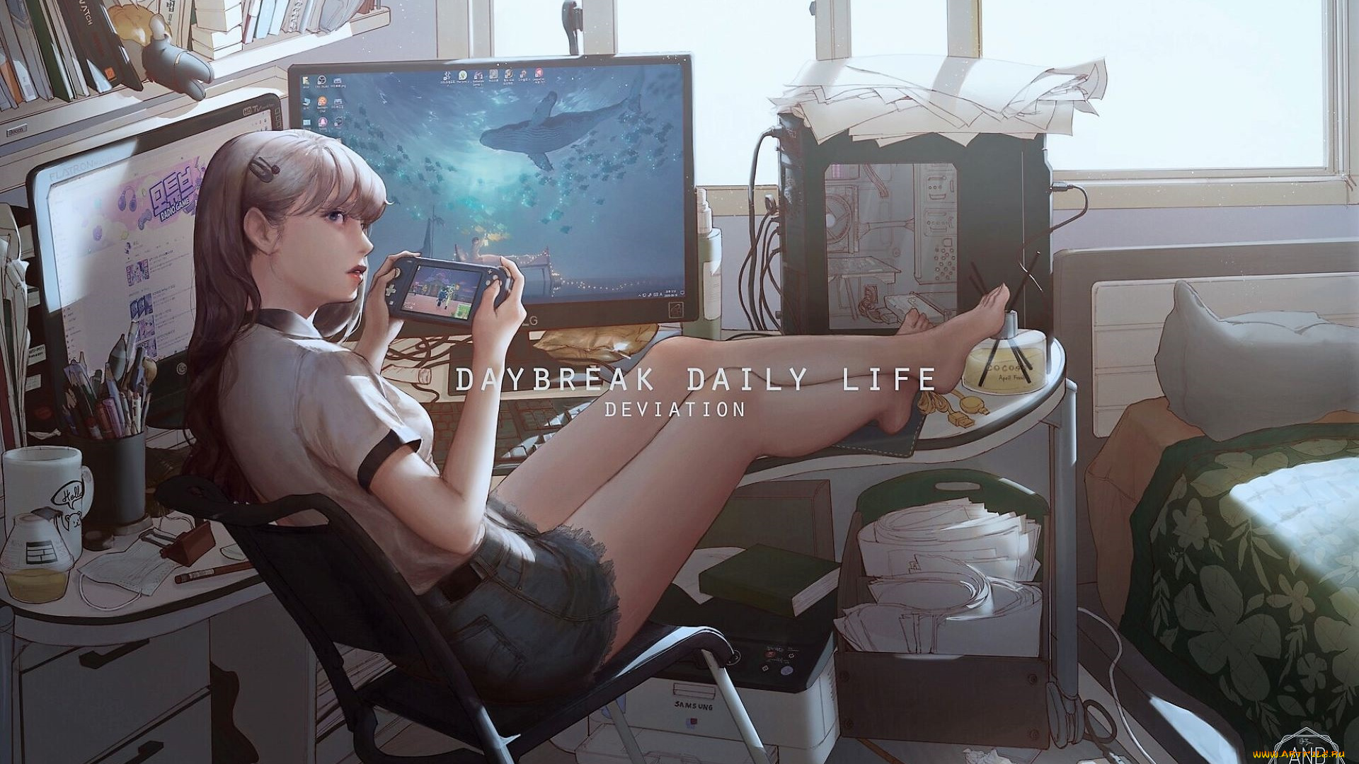 аниме, оружие, , техника, , технологии, девушка, комната, гаджеты