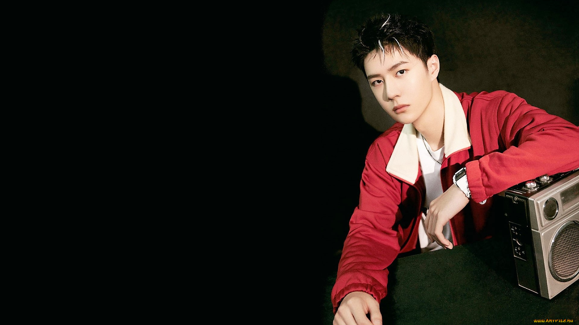 мужчины, wang, yi, bo, куртка, часы, магнитофон