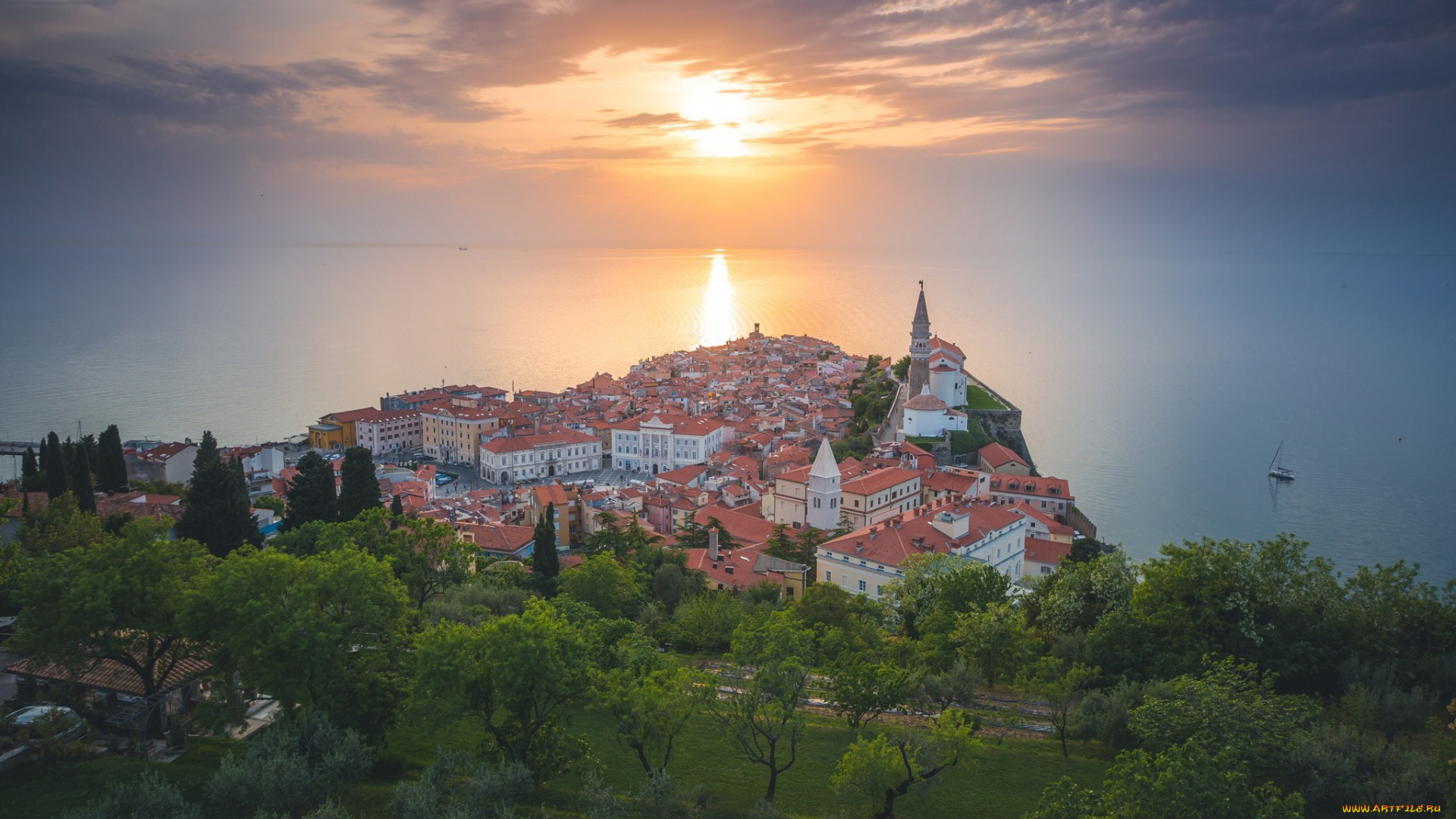 piran, slovenia, города, -, панорамы