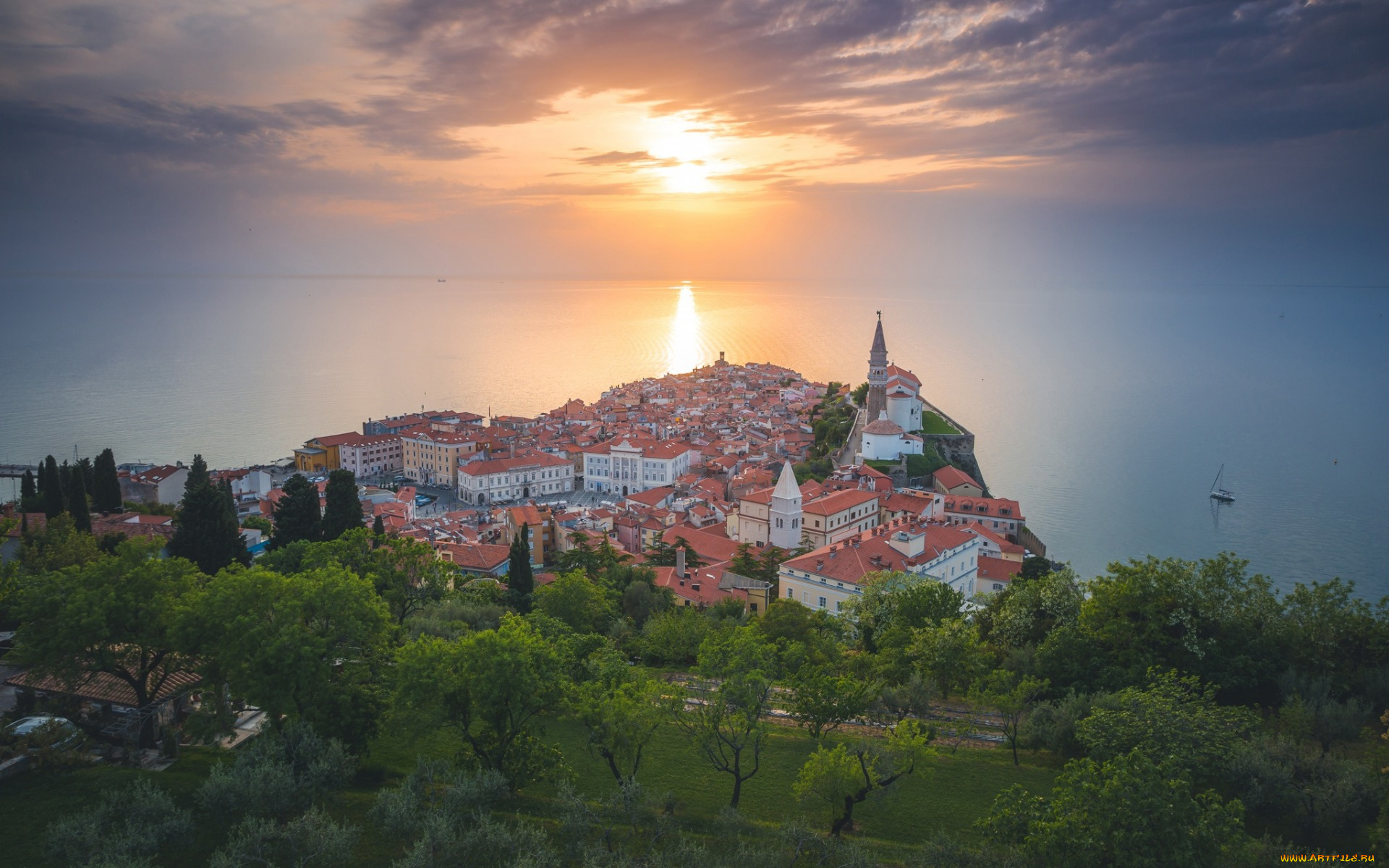 piran, slovenia, города, -, панорамы