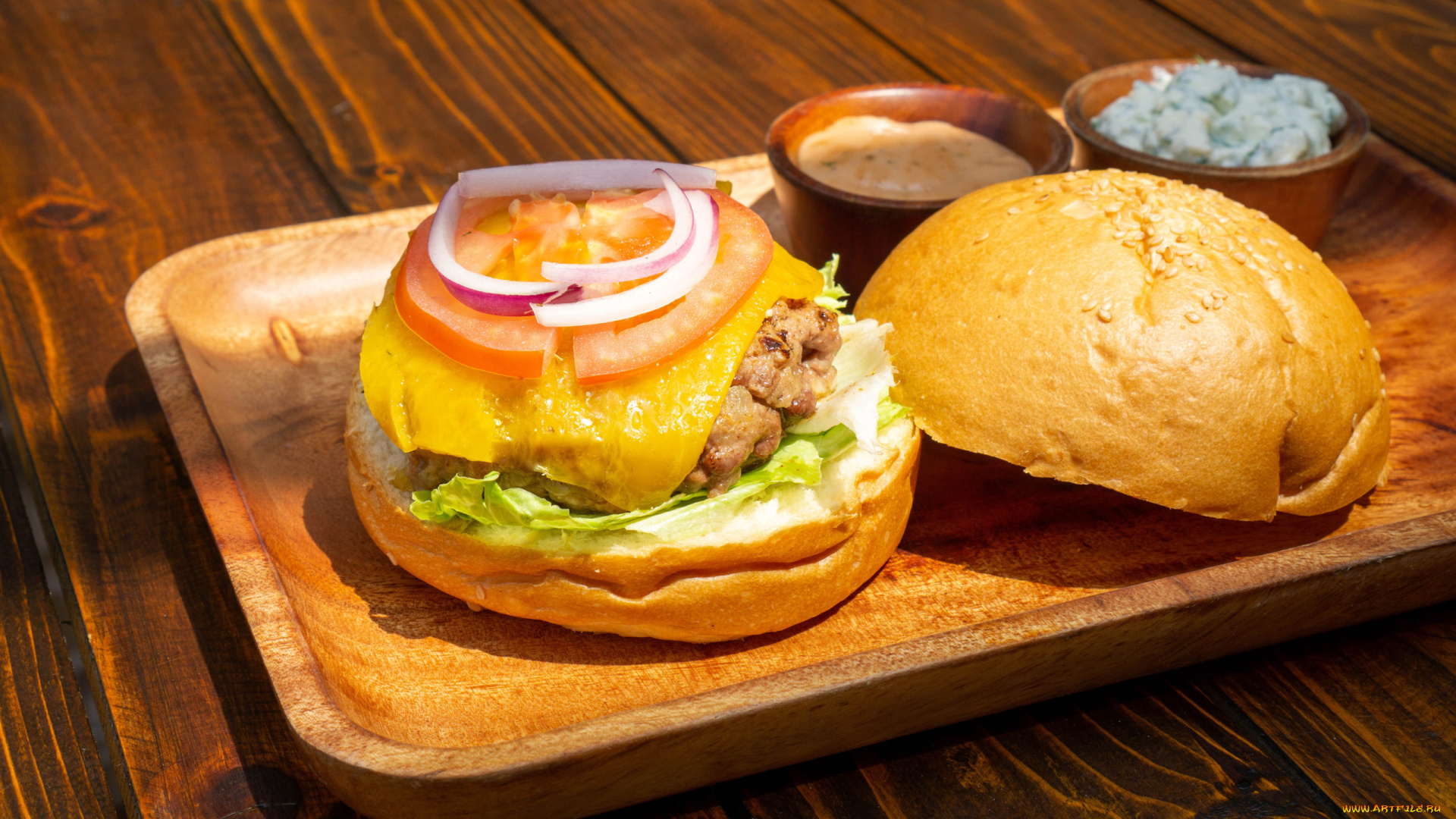 еда, бутерброды, , гамбургеры, , канапе, соусы, гамбургер, лук, помидор, сыр