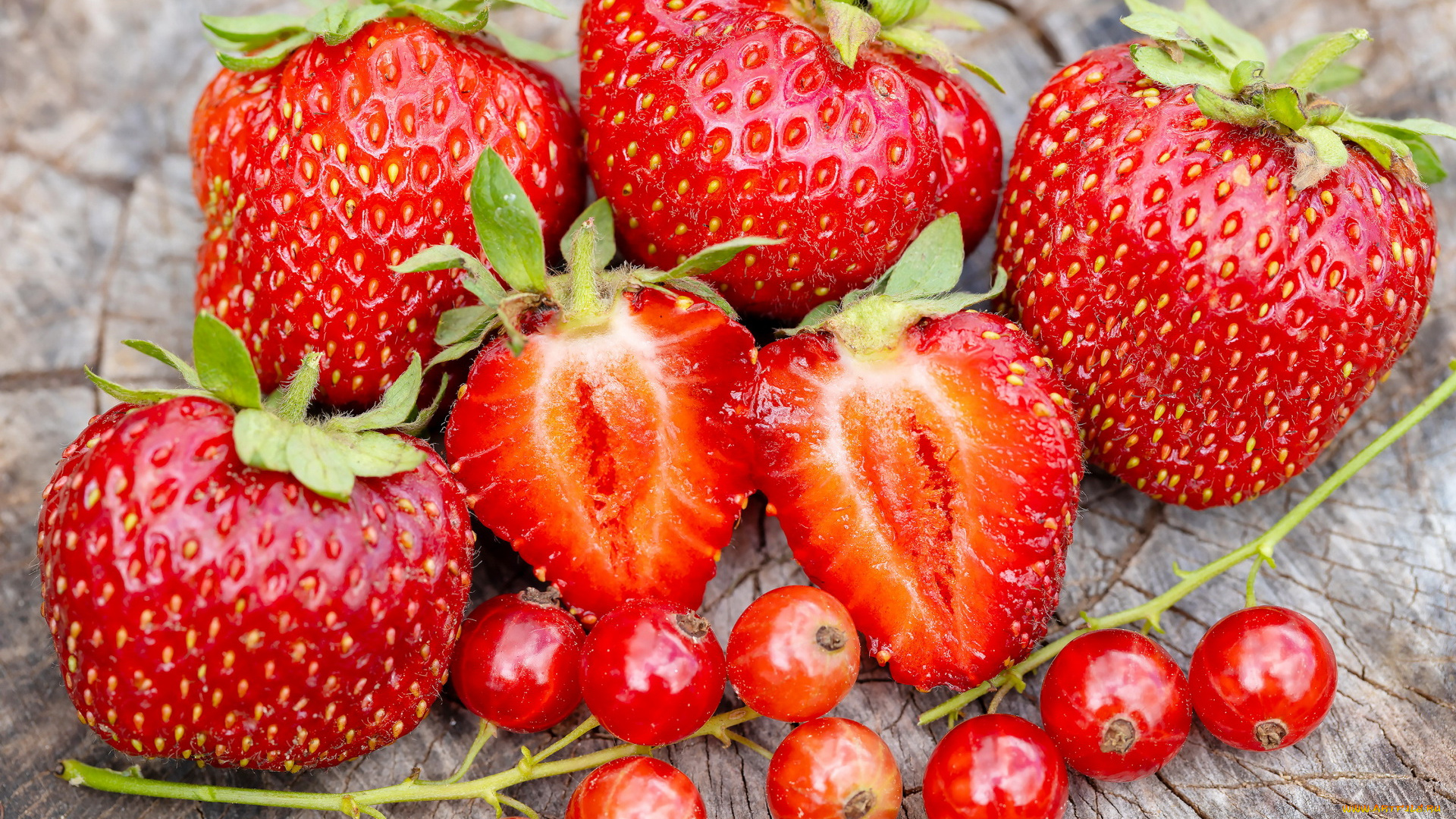 еда, фрукты, , ягоды, ягоды, клубника, смородина, красная