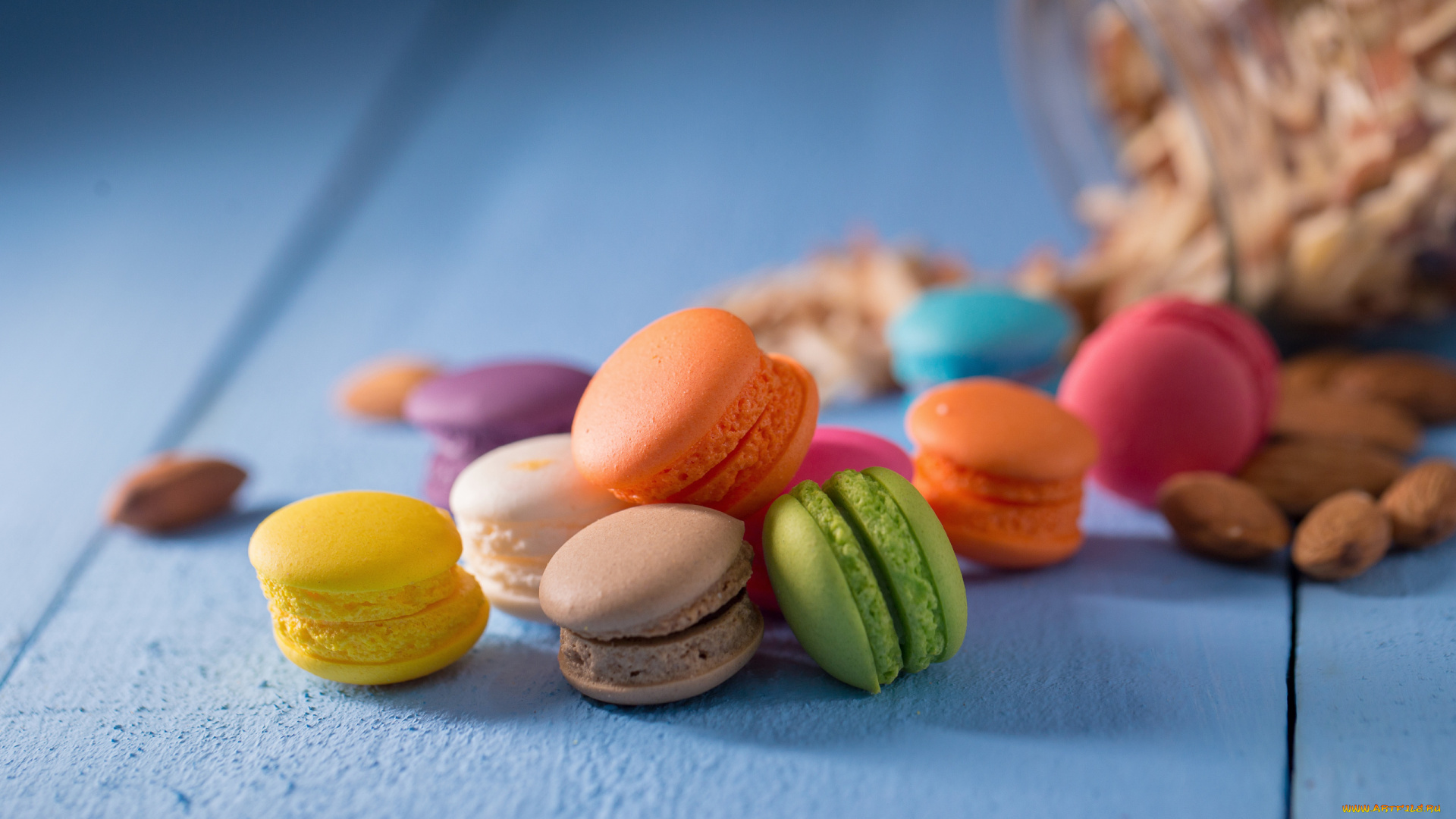 еда, макаруны, лакомство, печенье, ассорти