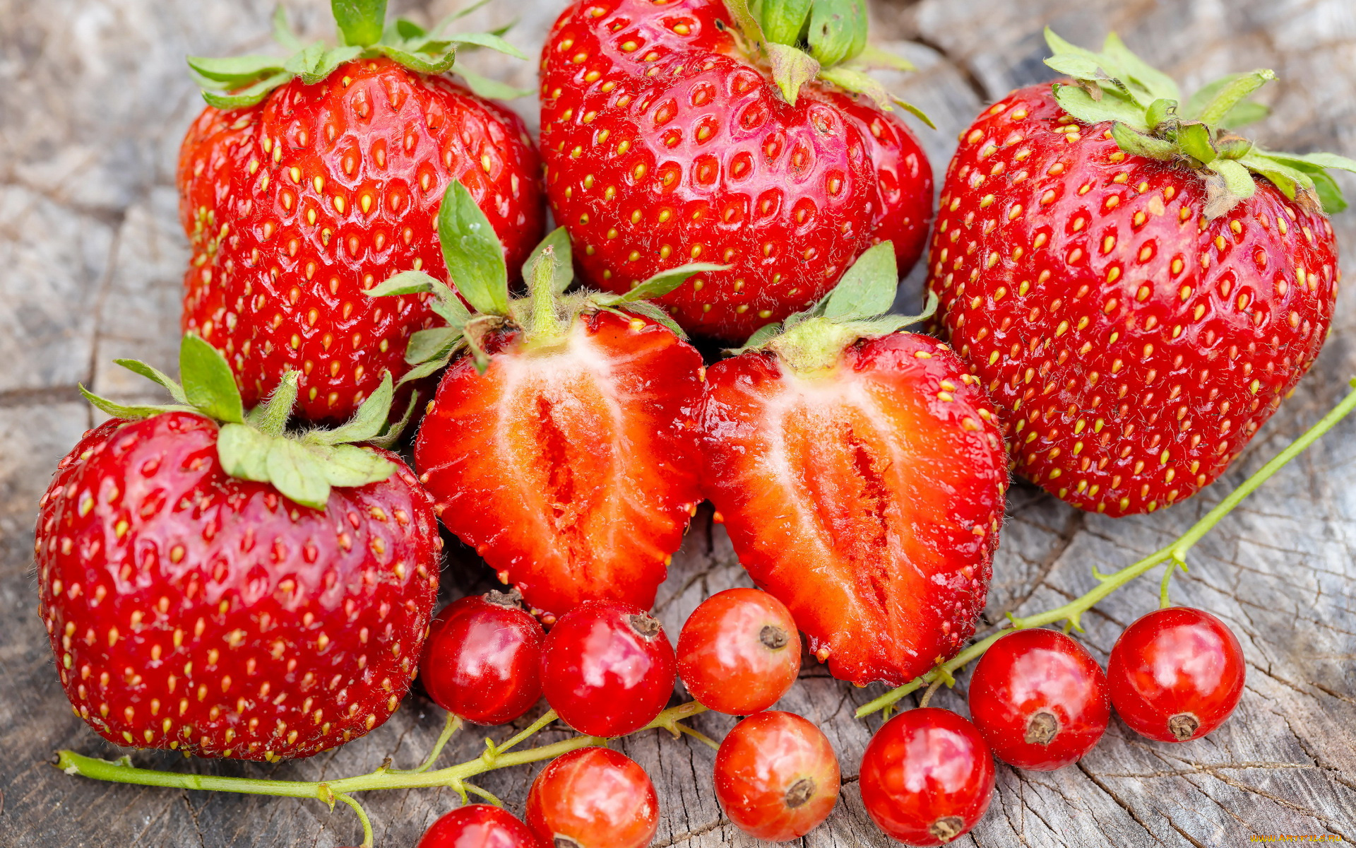 еда, фрукты, , ягоды, ягоды, клубника, смородина, красная