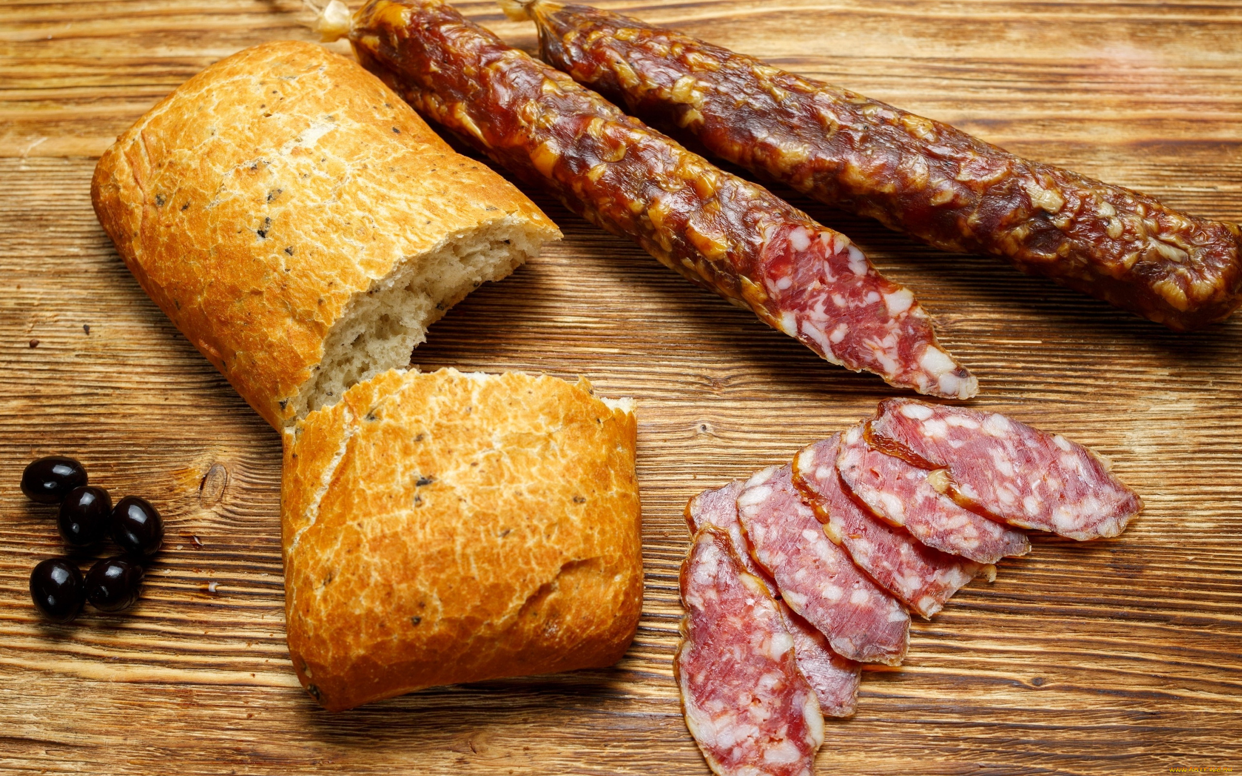 еда, колбасные, изделия, маслины, колбаса, копченая, нарезка, чиабатта