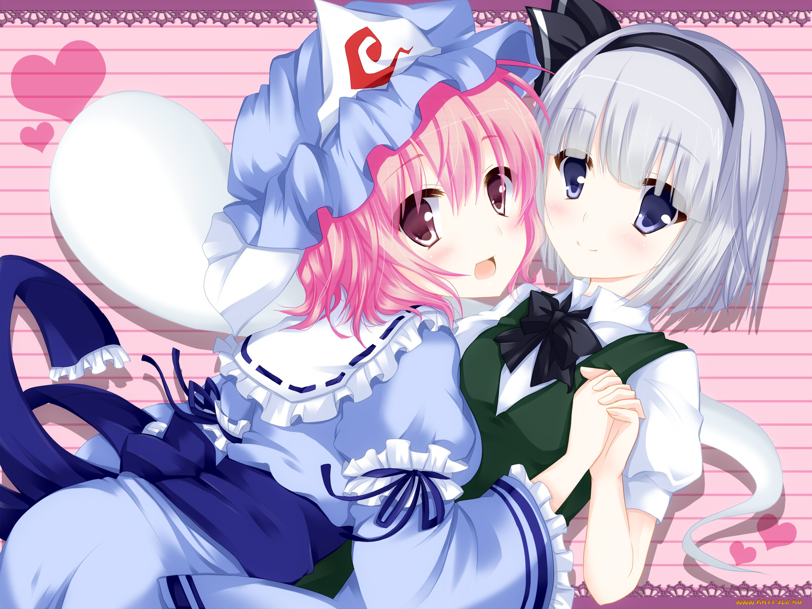 аниме, touhou, konpaku, youmu, saigyouji, yuyuko