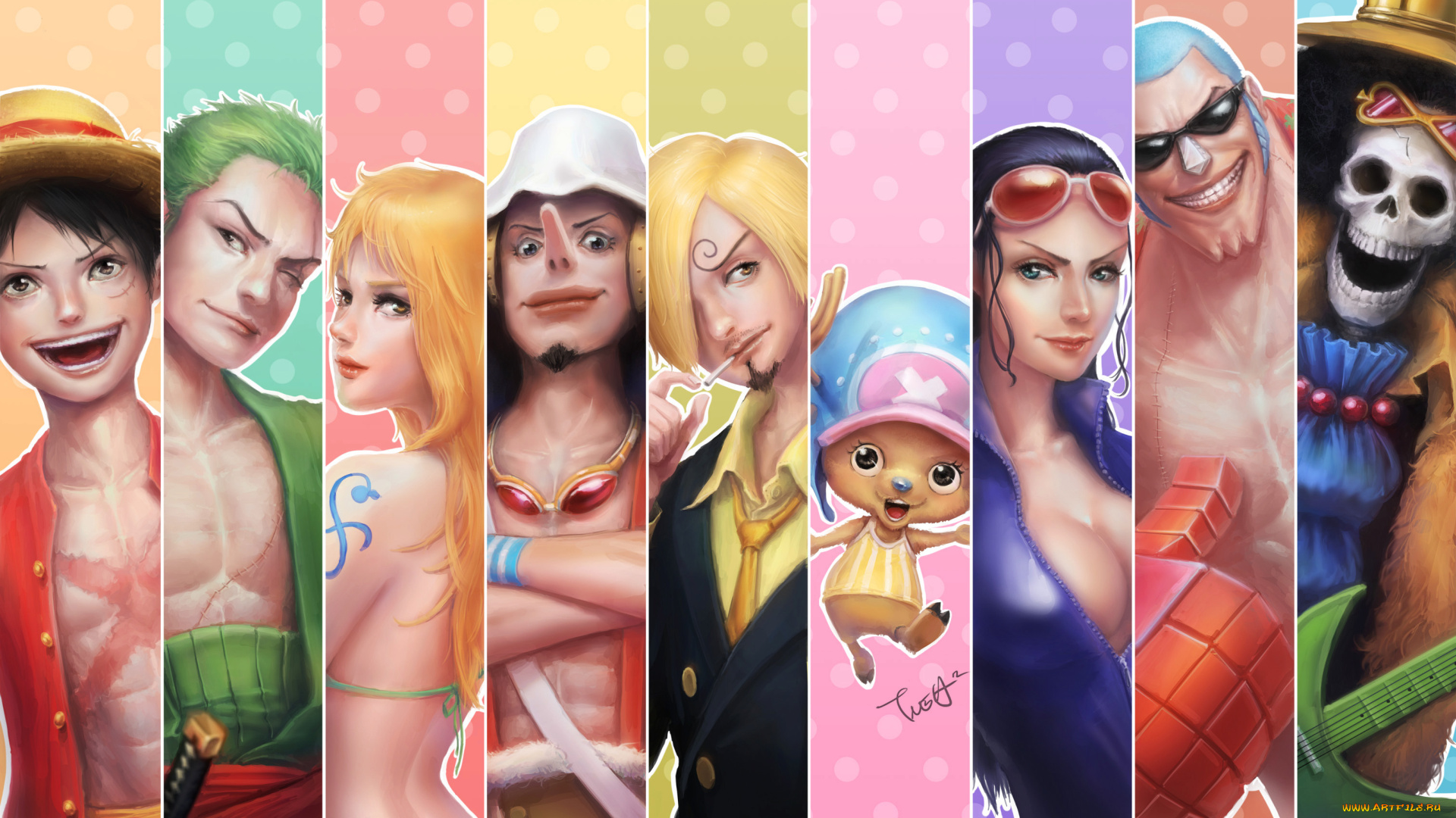 аниме, one, piece, nami, monkey, d, luffy, sanji, roronoa, zoro, usopp, chopper, nico, robin, franky, brook