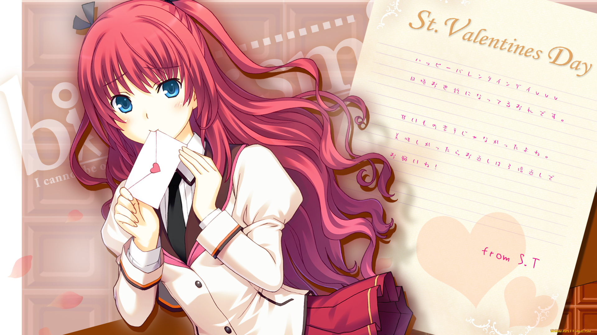 аниме, *unknown, другое, письмо, школьная, форма, девушка