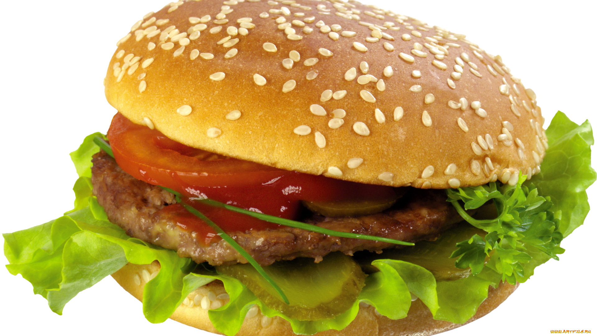 еда, бутерброды, гамбургеры, канапе, зелень, булочка, помидоры, томаты