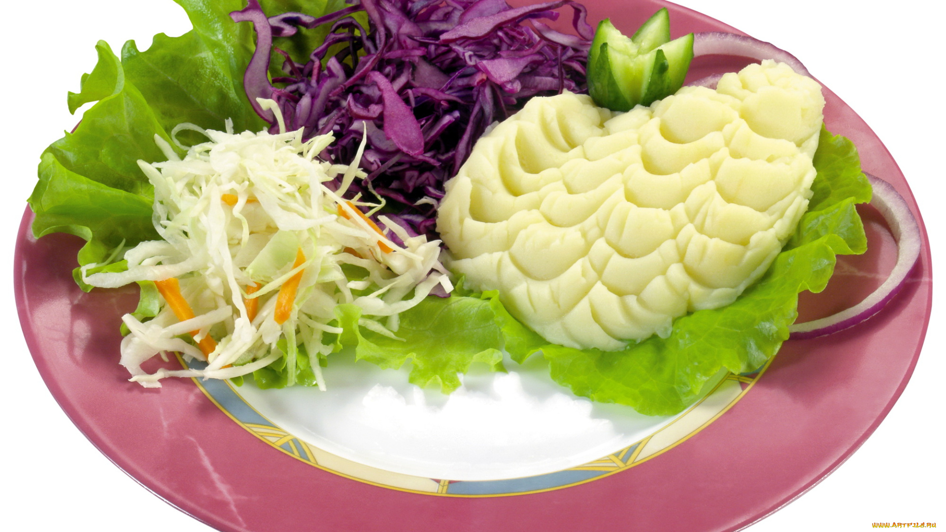 еда, салаты, закуски, капуста, тарелка, огурец