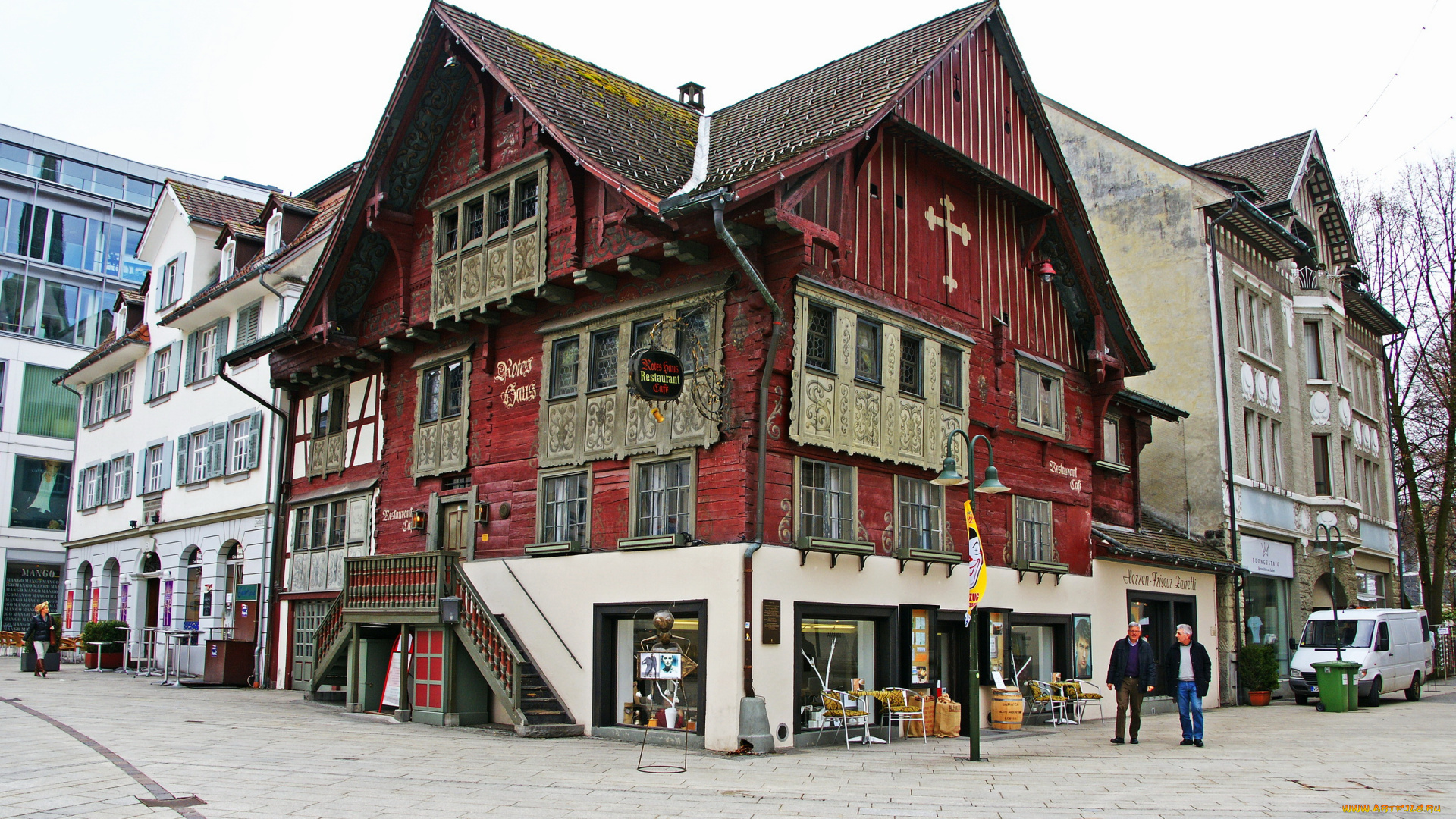 города, здания, дома, австрия, форарльберг, дорнбирн