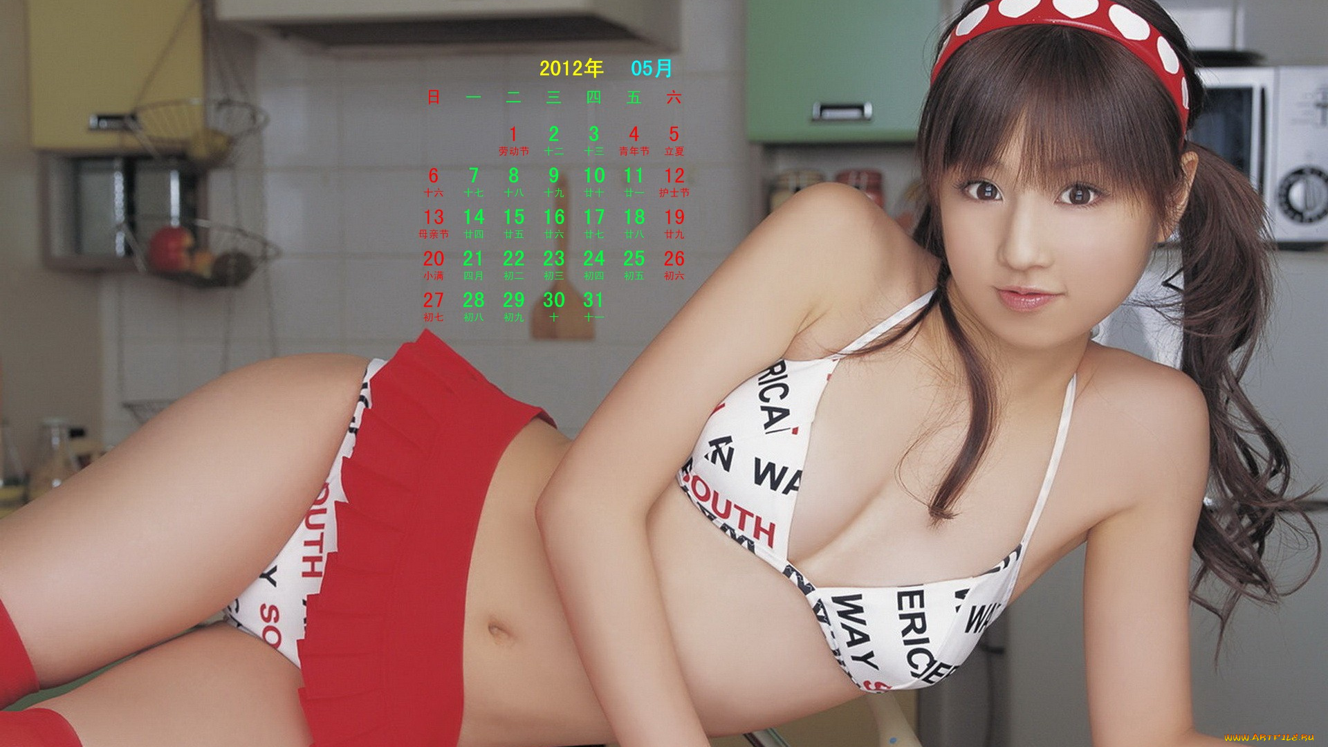 календари, девушки, азиатка